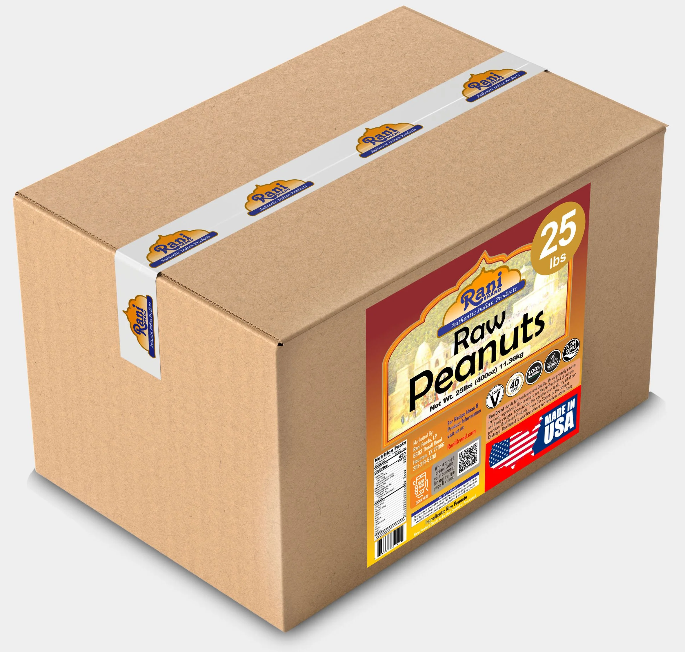 Rani Peanuts, Raw Whole With Skin (uncooked, unsalted) 25lbs (400oz) 11.36g Bulk Box ~ All Natural | Vegan | Gluten Friendly | Fresh Product of USA - Image 7