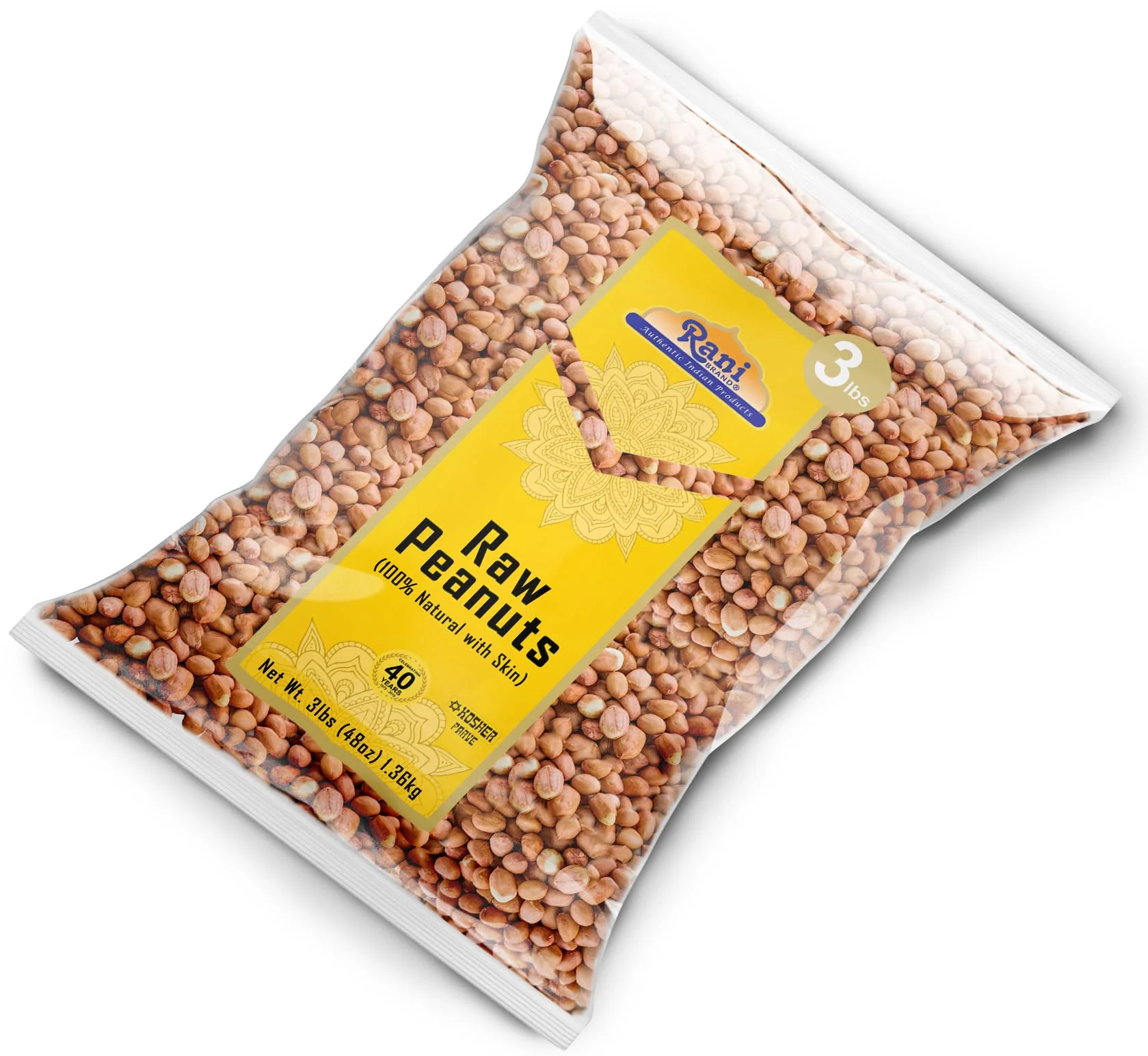 Rani Peanuts, Raw Whole With Skin (uncooked, unsalted) 48oz (3lbs) 1.36kg Bulk ~ All Natural | Vegan | Gluten Friendly | Kosher | Fresh Product of USA ~ Spanish Grade Groundnut / Red-skin - Image 8