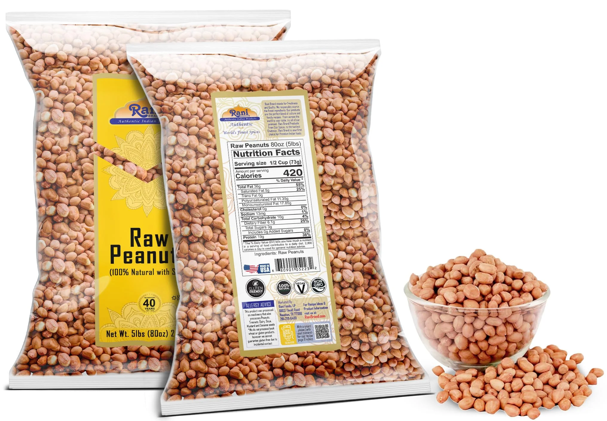 Rani Peanuts, Raw Whole With Skin (uncooked, unsalted) ~ All Natural | Fresh Product of USA ~ Spanish Grade Groundnut / Redskin {9 Sizes Available} - Image 38