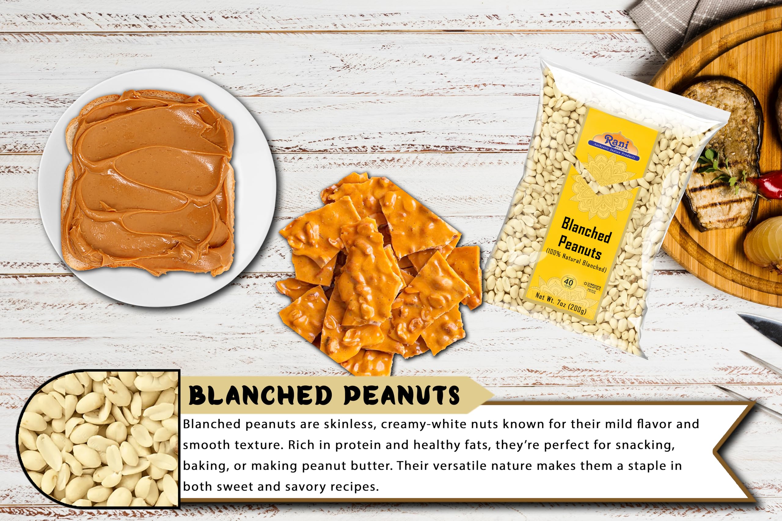 Rani Peanuts Skinless (Blanched, Uncooked) 7oz (200g) ~ All Natural | Vegan | Gluten Friendly | Kosher | Fresh Product of USA ~ Spanish Grade Groundnuts - Image 3