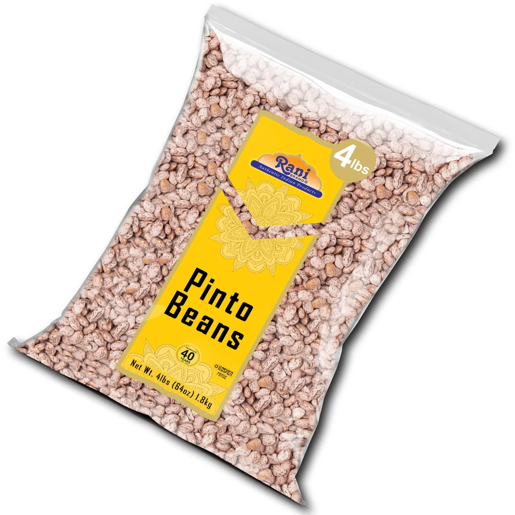 Rani Pinto Beans 64oz (4lbs) 1.81kg Bulk ~ All Natural | Vegan | Gluten Friendly | NON-GMO | Kosher | Product of USA - Image 5