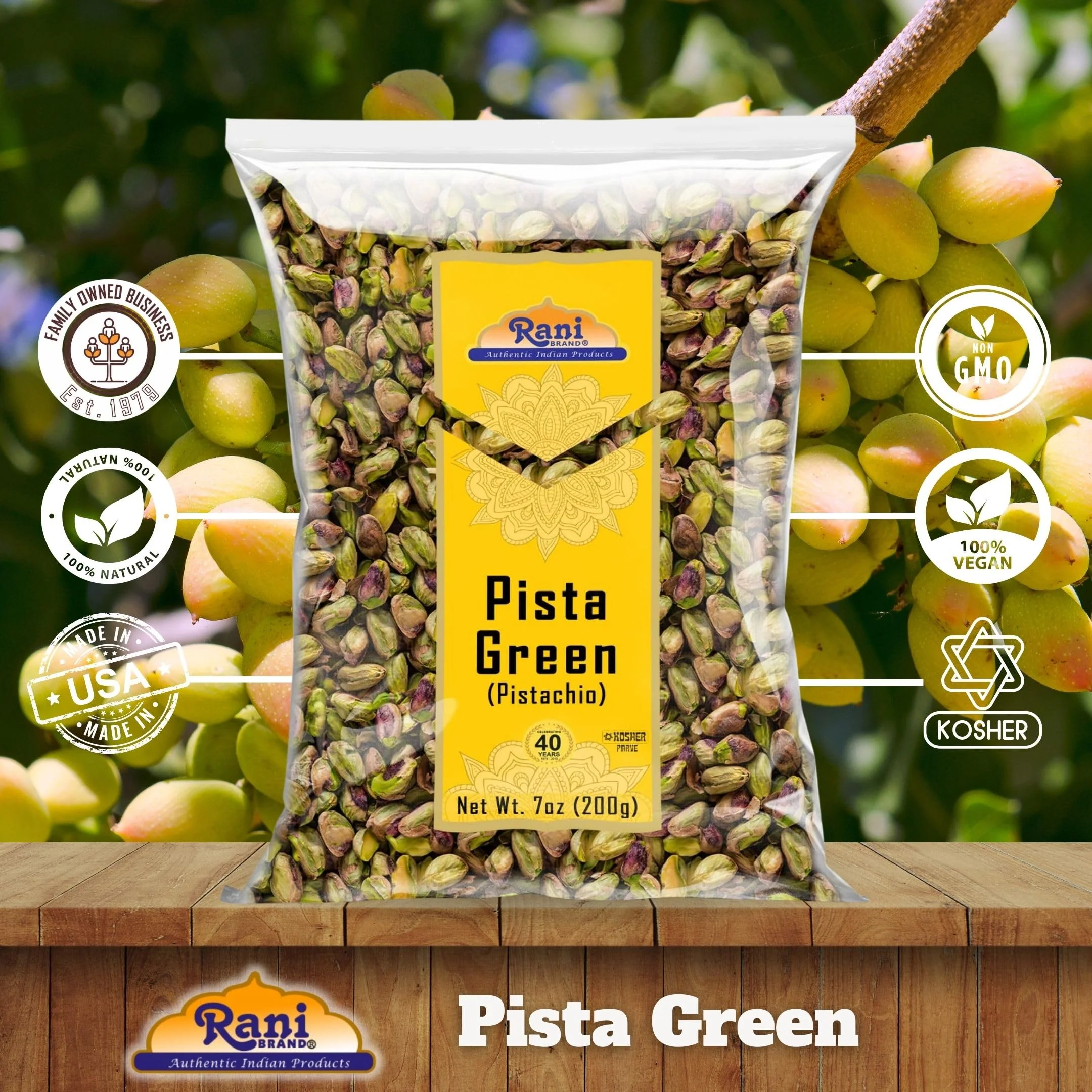 Rani Pista (Pistachio) Green 7oz (200g) ~ All Natural | Gluten Friendly | Vegan | NON-GMO | Kosher | No Salt or fillers | Indian Origin - Image 4