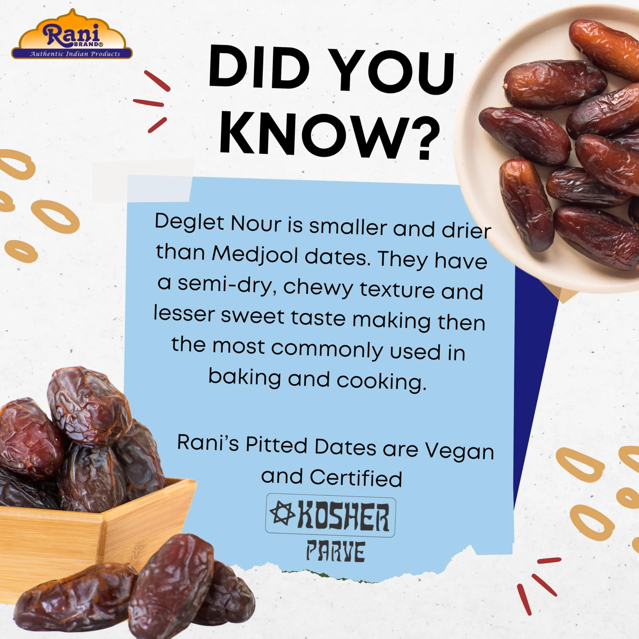 Rani Pitted Dates (Deglet Nour) Raw Dried Fruit 24oz (1.5lbs) 680g, Pack of 2 ~ All Natural | Fat-free | No added Sugar | Vegan | Gluten Friendly | Non-GMO | Kosher | Product of Tunisia - Image 9