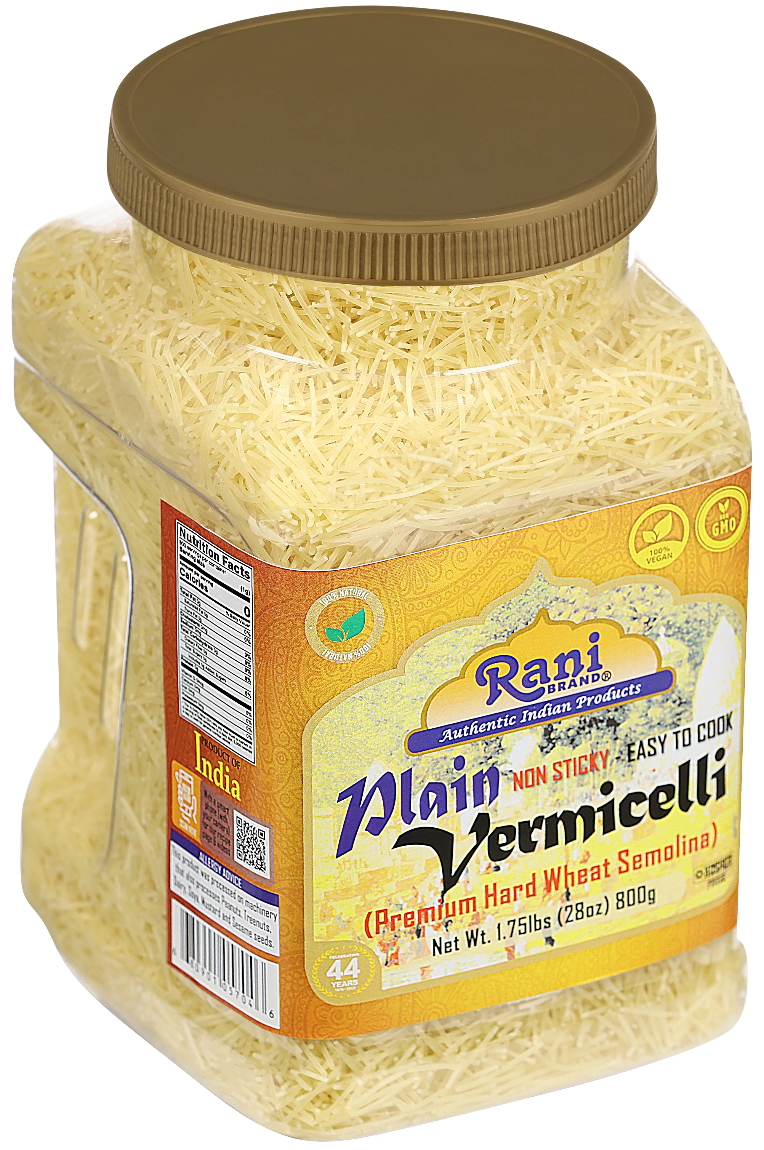 Rani Plain Vermicelli (Wheat Noodles) 28oz (1.75lbs) 800g PET Jar ~ All Natural | Vegan | NON-GMO | Indian Origin - Image 7