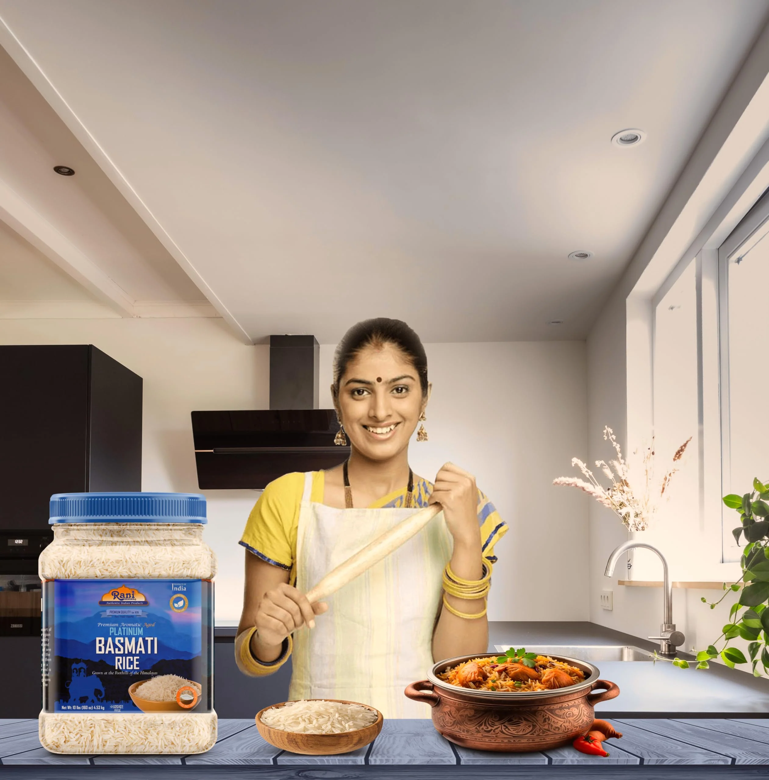 Rani Platinum White Basmati Rice Extra Long Aged 160oz (10lbs) 4.53kg PET Jar ~ All Natural | Gluten Friendly | Vegan | Indian Origin | Kosher | Export Quality - Image 5