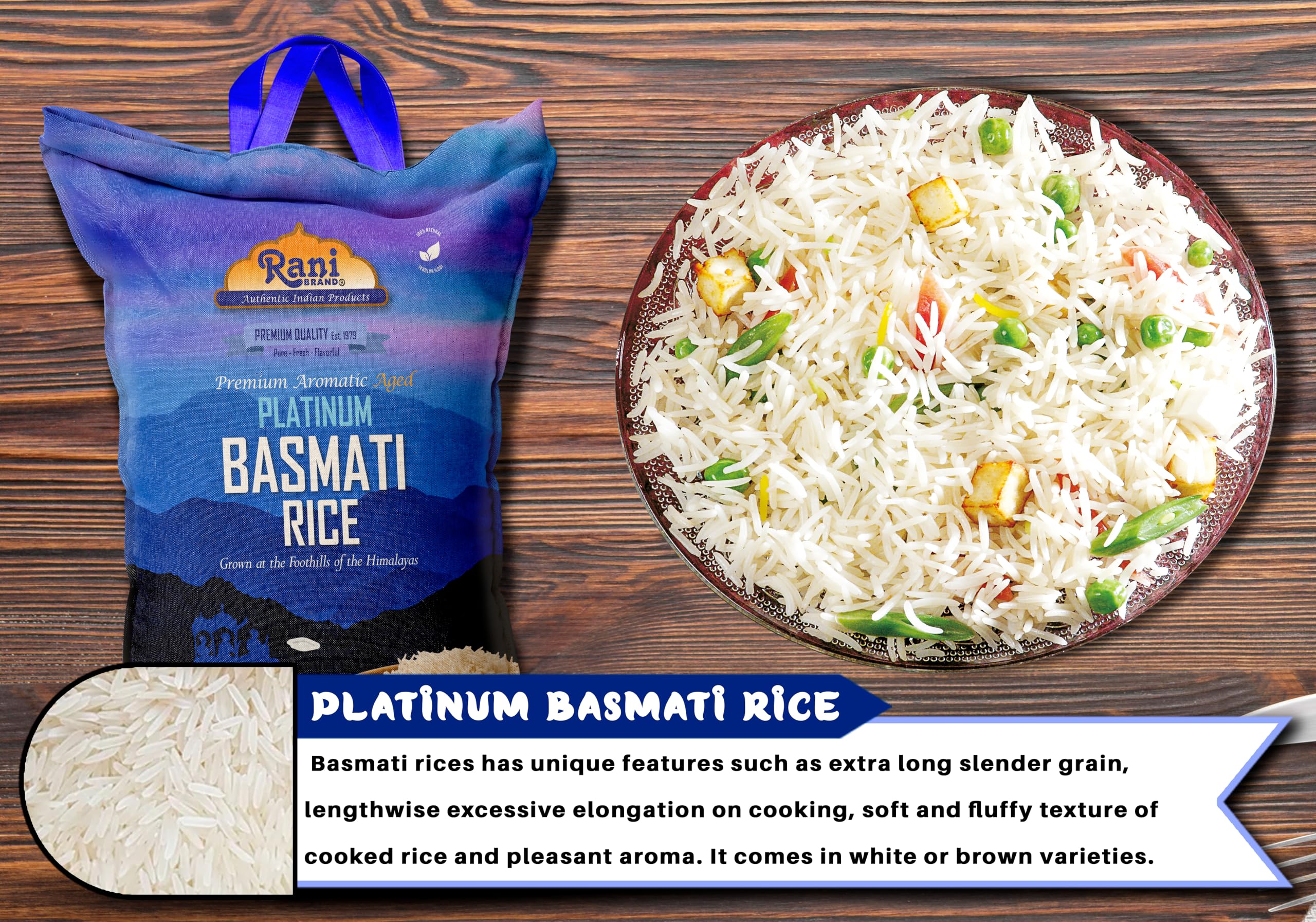 Rani Platinum White Basmati Rice Extra Long Aged 4-Pound Bag, 4lbs (64oz) 1.81kg ~ All Natural | Gluten Friendly | Kosher | Vegan | Indian Origin | Export Quality - Image 6