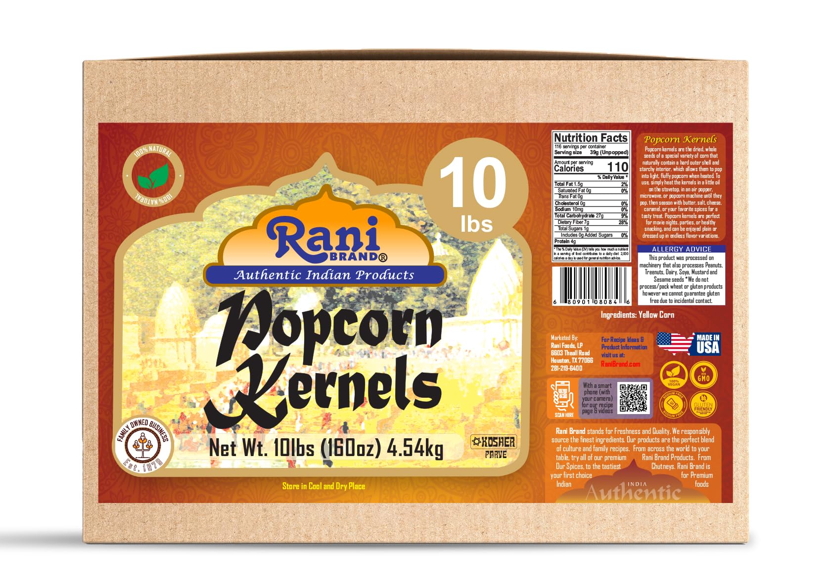 Rani Popcorn Kernels 160oz (10lbs) 4.54kg Bulk Box, Perfect for Stovetop, Microwave & Popcorn Machines ~ All Natural | Gluten Friendly | Vegan | NON-GMO | Kosher | Product of USA - Image 11