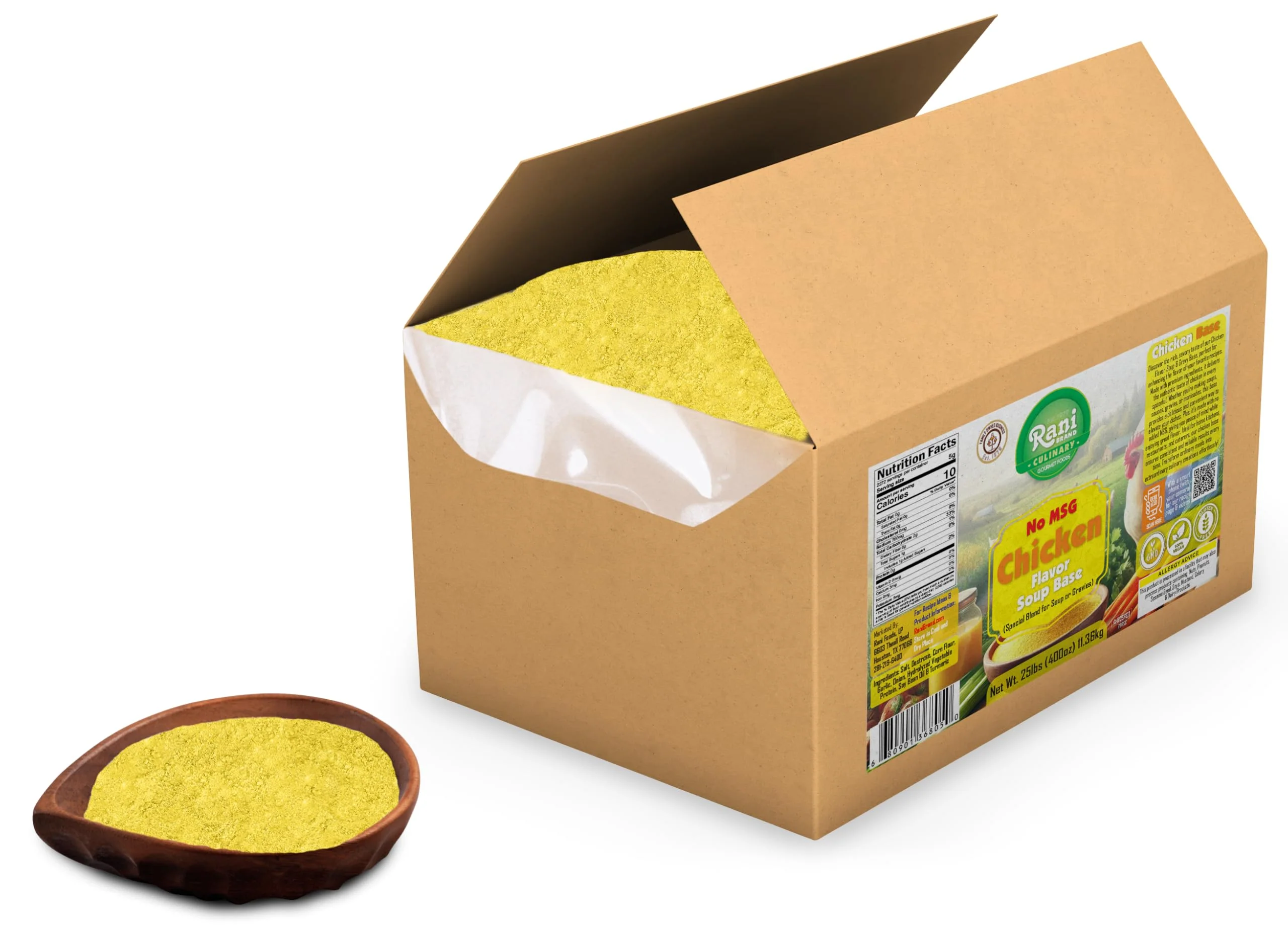 Rani Premium Chicken Base (Special Blend for Soup or Gravies) 400oz (25lbs) 11.36kg Bulk Box ~ All Natural | Gluten Friendly | NON-GMO | Kosher | Vegan | Product of USA - Image 7