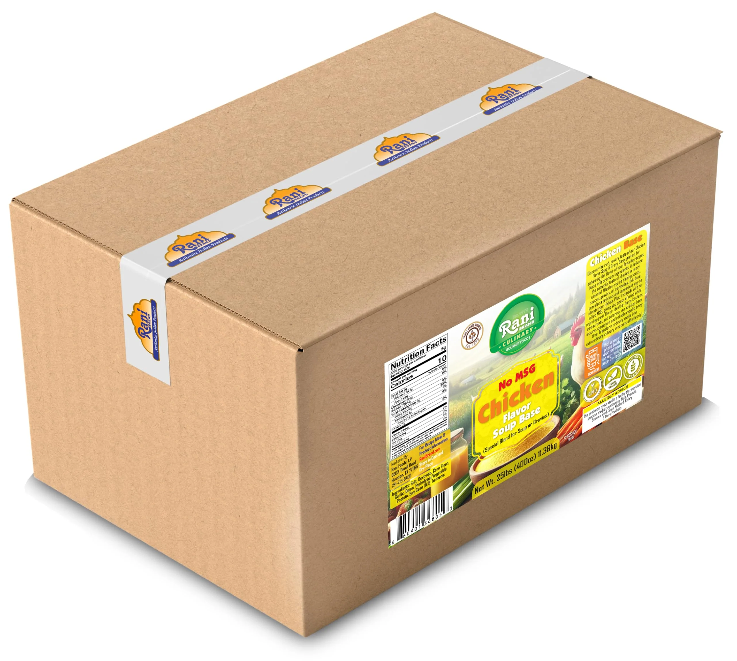 Rani Premium Chicken Base (Special Blend for Soup or Gravies) 400oz (25lbs) 11.36kg Bulk Box ~ All Natural | Gluten Friendly | NON-GMO | Kosher | Vegan | Product of USA - Image 9