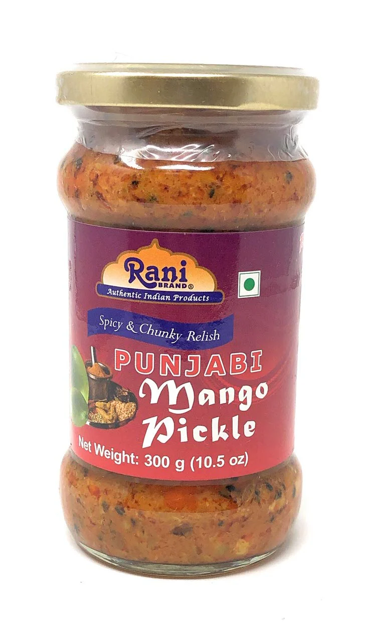 Rani Punjabi Mango Pickle Mild (Achar, Indian Relish) 10.5oz (300g) Glass Jar ~ Vegan | Gluten Free | NON-GMO | Kosher | No Colors | Popular Indian Condiment, Indian Origin