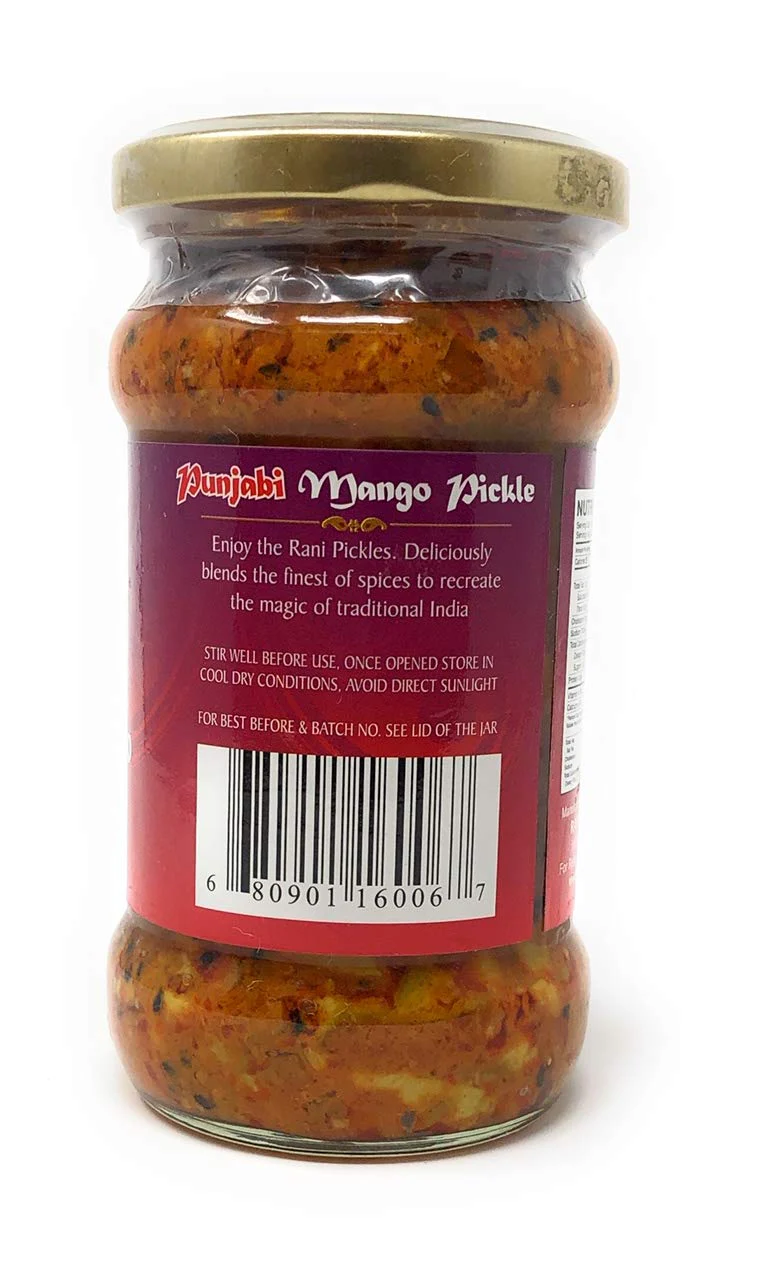 Rani Punjabi Mango Pickle Mild (Achar, Indian Relish) 10.5oz (300g) Glass Jar ~ Vegan | Gluten Free | NON-GMO | Kosher | No Colors | Popular Indian Condiment, Indian Origin - Image 4