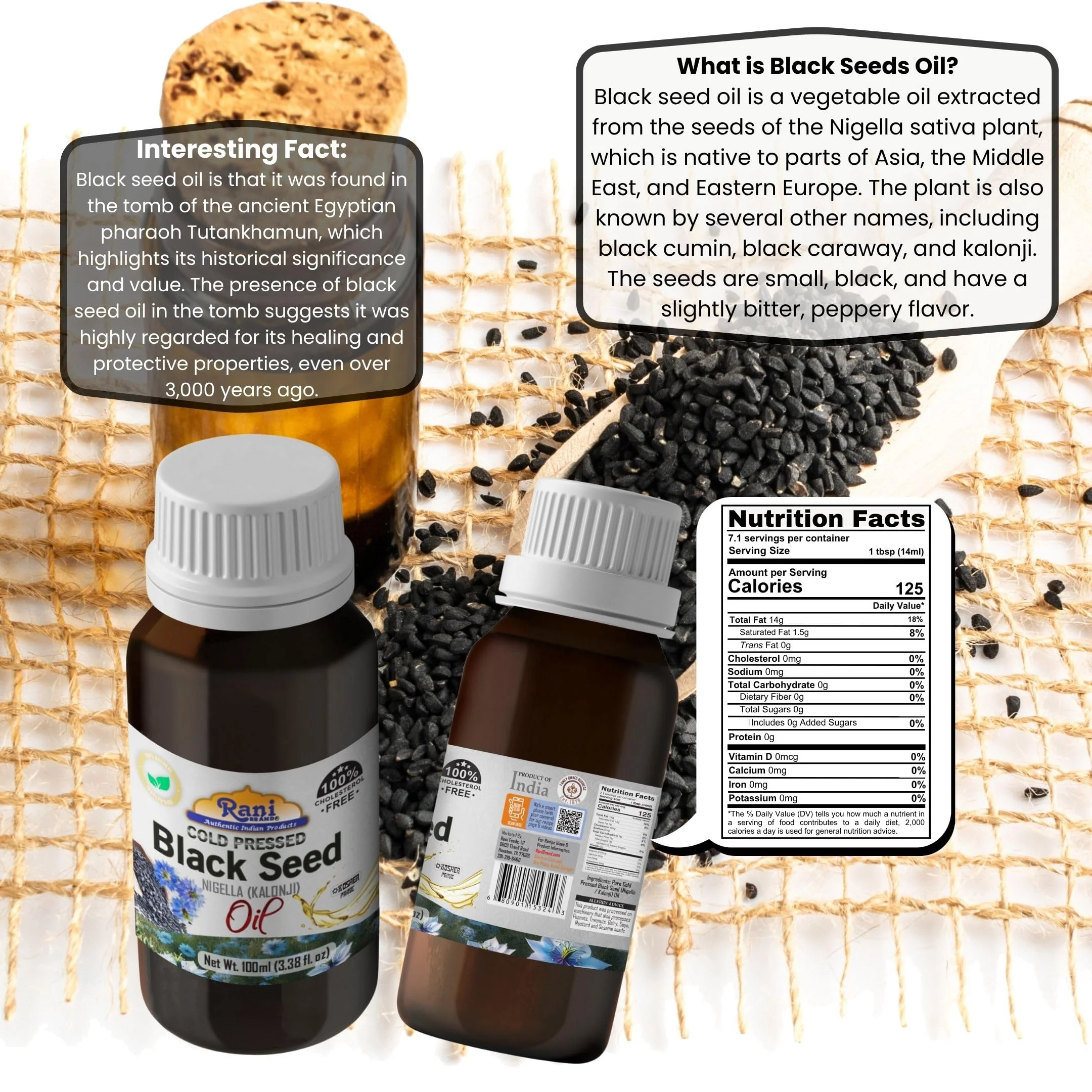 Rani Pure Black Seed (Nigella, Kalonji) Oil 3.38 Fl oz (100ml) Cold Pressed ~ 100% Cholesterol Free | All Natural | Gluten Free | NON-GMO | Kosher | Vegan | Indian Origin - Image 3