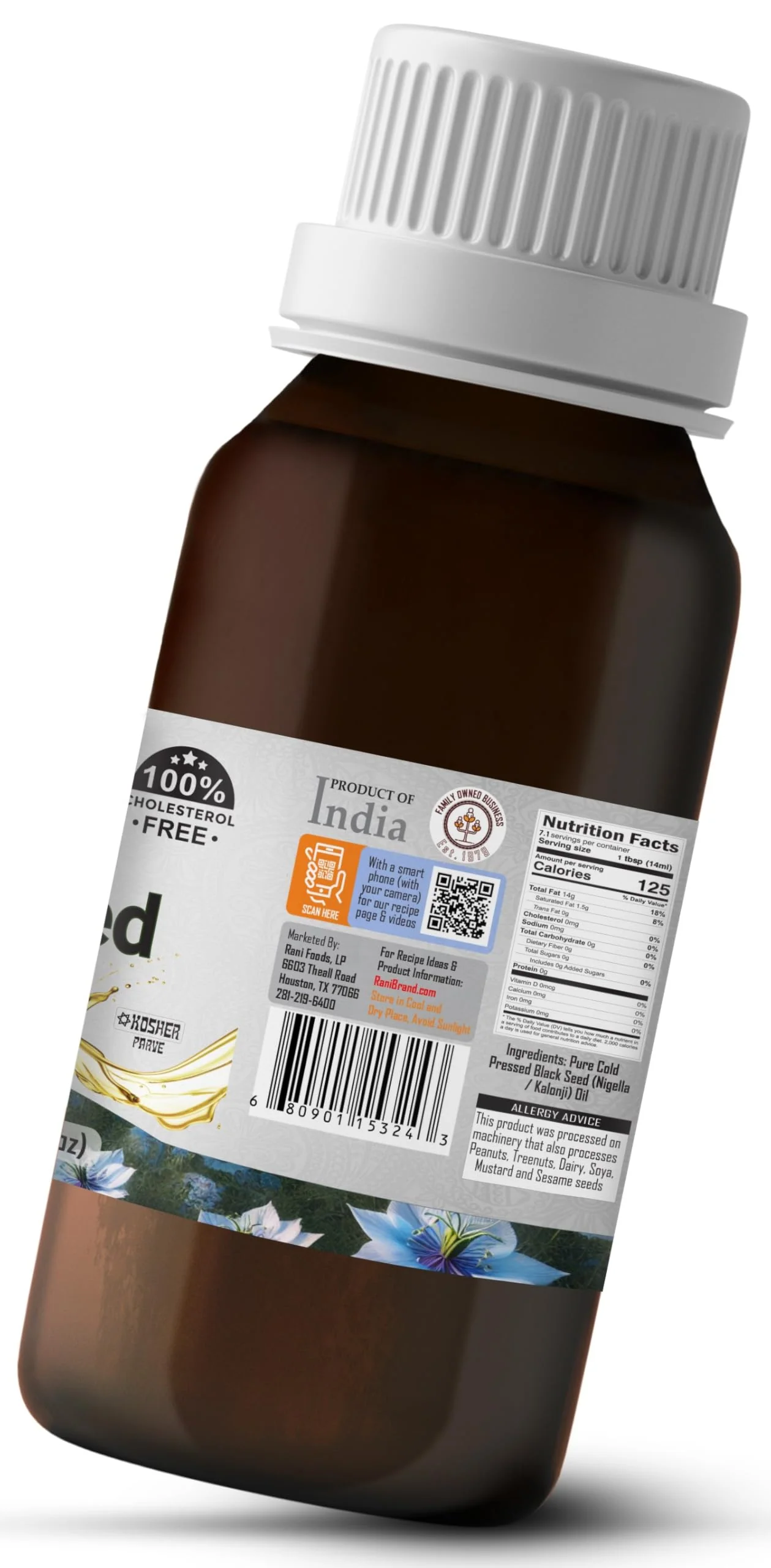 Rani Pure Black Seed (Nigella, Kalonji) Oil 3.38 Fl oz (100ml) Cold Pressed ~ 100% Cholesterol Free | All Natural | Gluten Free | NON-GMO | Kosher | Vegan | Indian Origin - Image 8