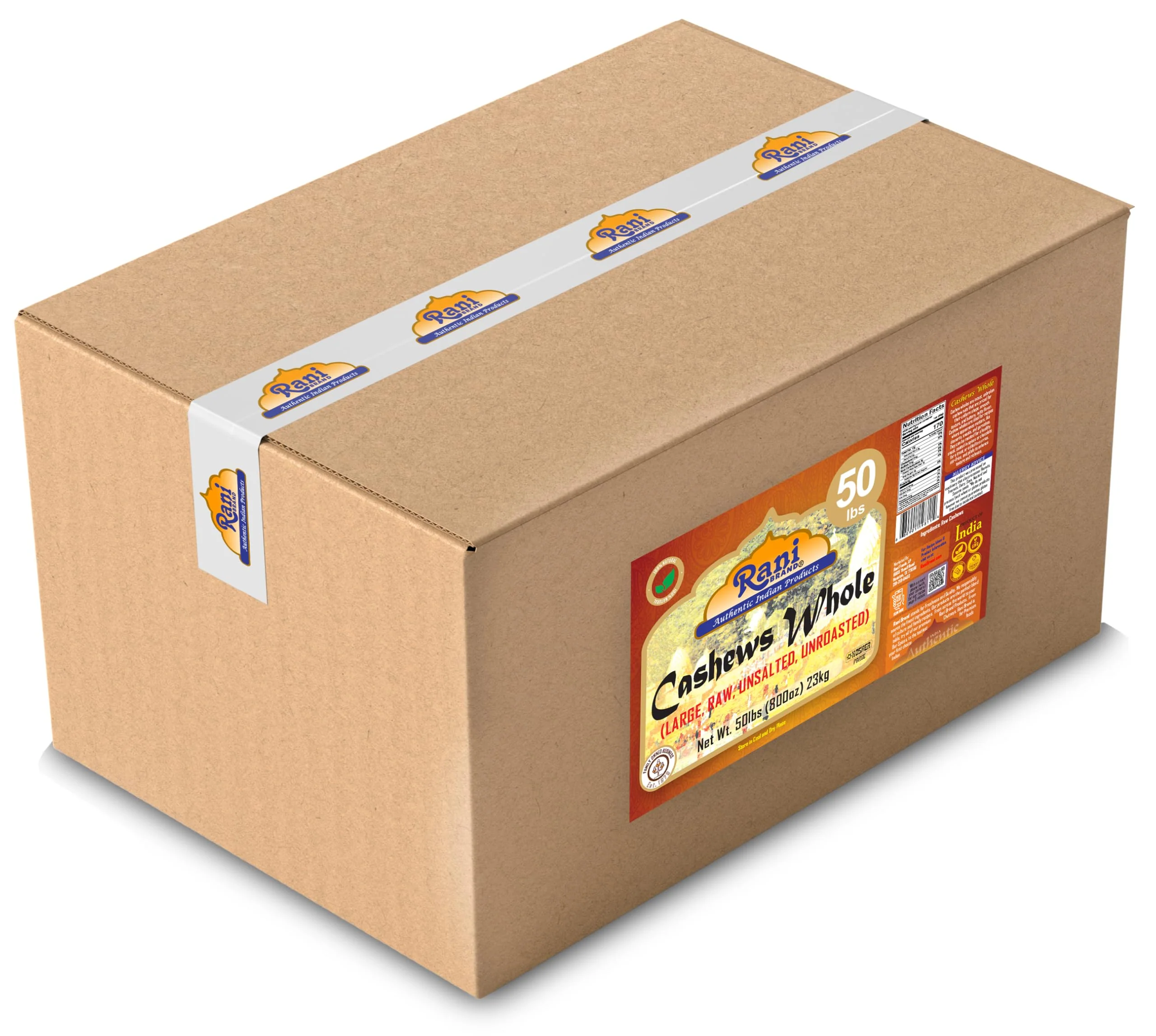 Rani Raw Cashews Whole (uncooked, unsalted) 800oz (50lbs) 23kg Vacuum Packed, Bulk Box ~ All Natural, No Preservatives | Vegan | NON-GMO | Kosher | Gluten Friendly - Image 9