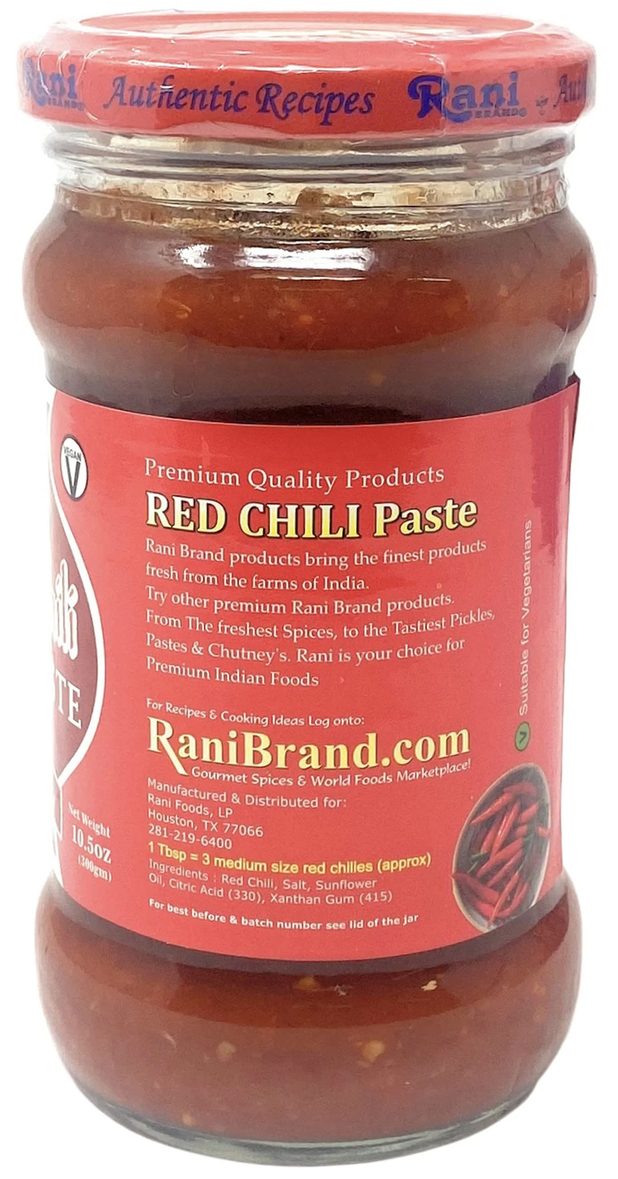 Rani Red Chilli Cooking Paste 10.58oz (300g) Glass Jar ~ Vegan | Gluten Free | NON-GMO | No Colors | Indian Origin - Image 3