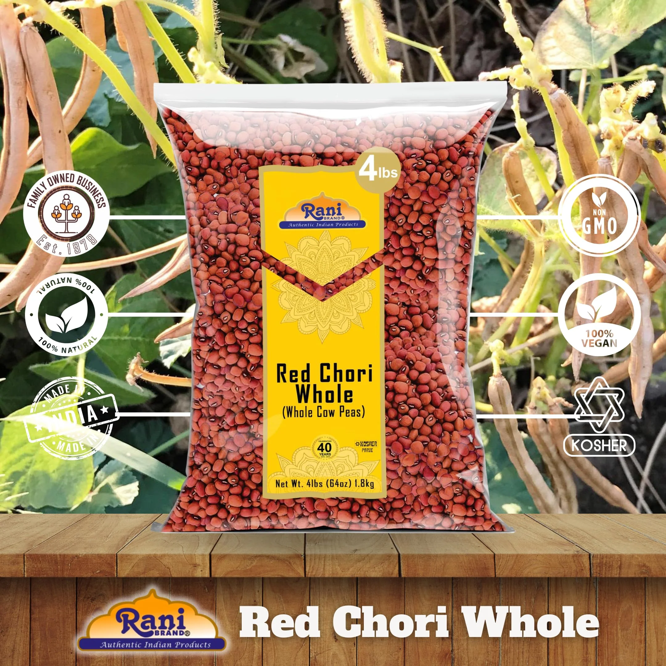 Rani Red Chori Whole (Adzuki Beans) 64oz (4lbs) 1.81kg Bulk ~ All Natural | Vegan | Gluten Friendly | NON-GMO | Kosher | India Origin - Image 4