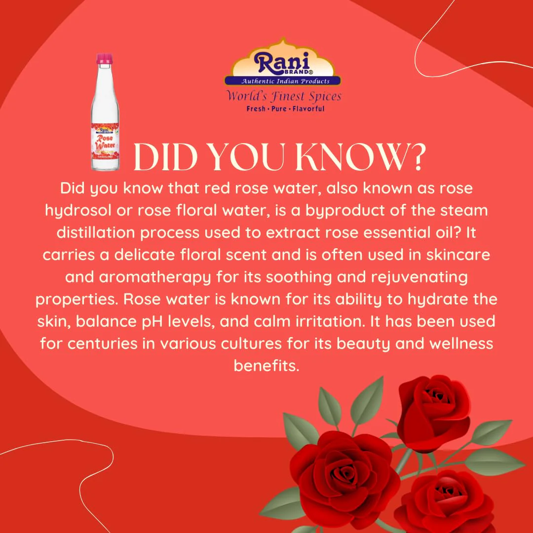 Rani Red Rose Water (Floral Essence of Rose) 8.5 fl oz (250ml) Glass Jar ~ All Natural | Vegan | Gluten Free | NON-GMO | Kosher | Indian Origin - Image 6