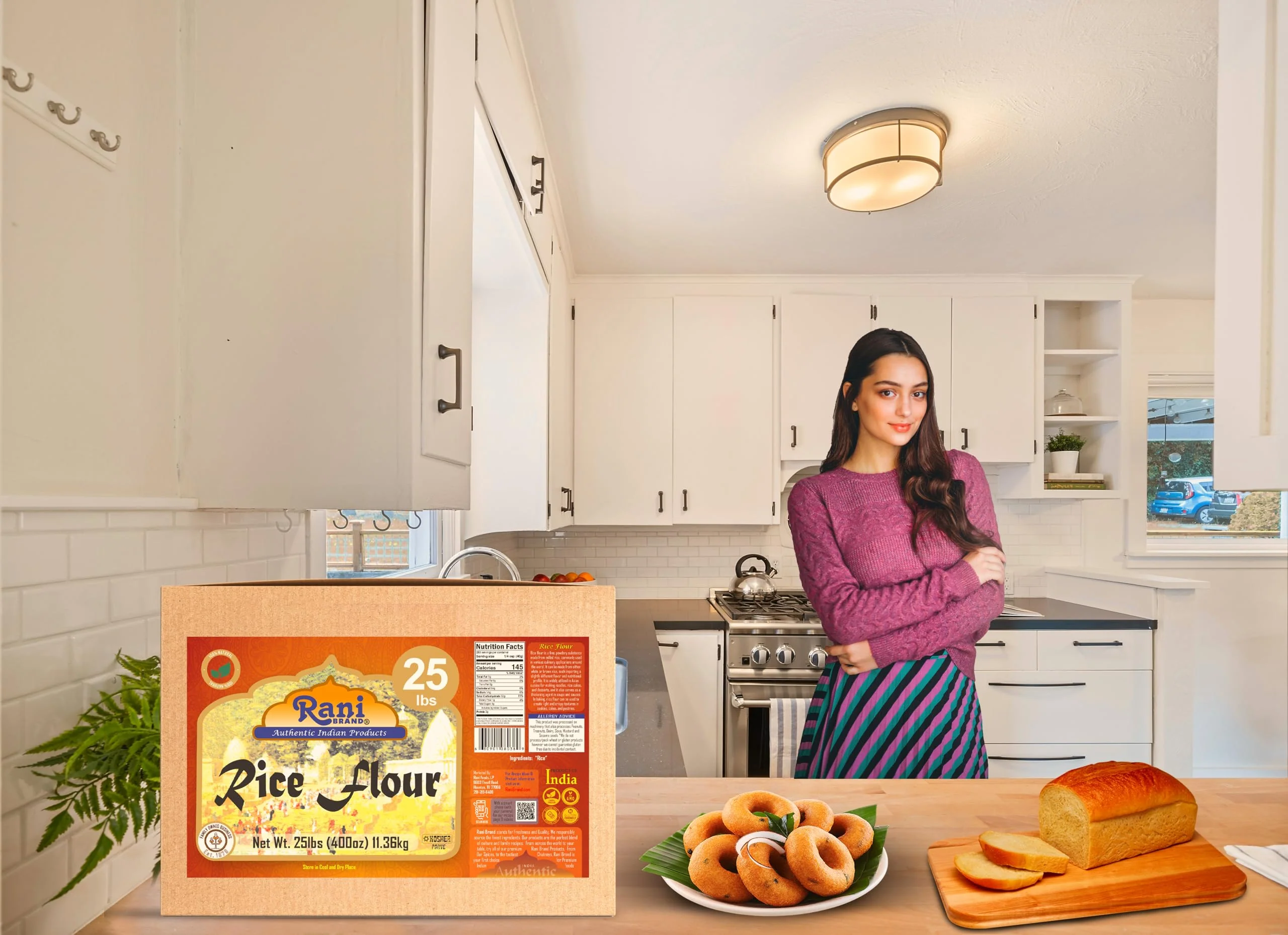 Rani Rice (White) Flour 400oz (25lbs) 11.36kg Bulk Box ~ All Natural | Gluten Friendly | Vegan | NON-GMO | Kosher | Indian Origin - Image 2