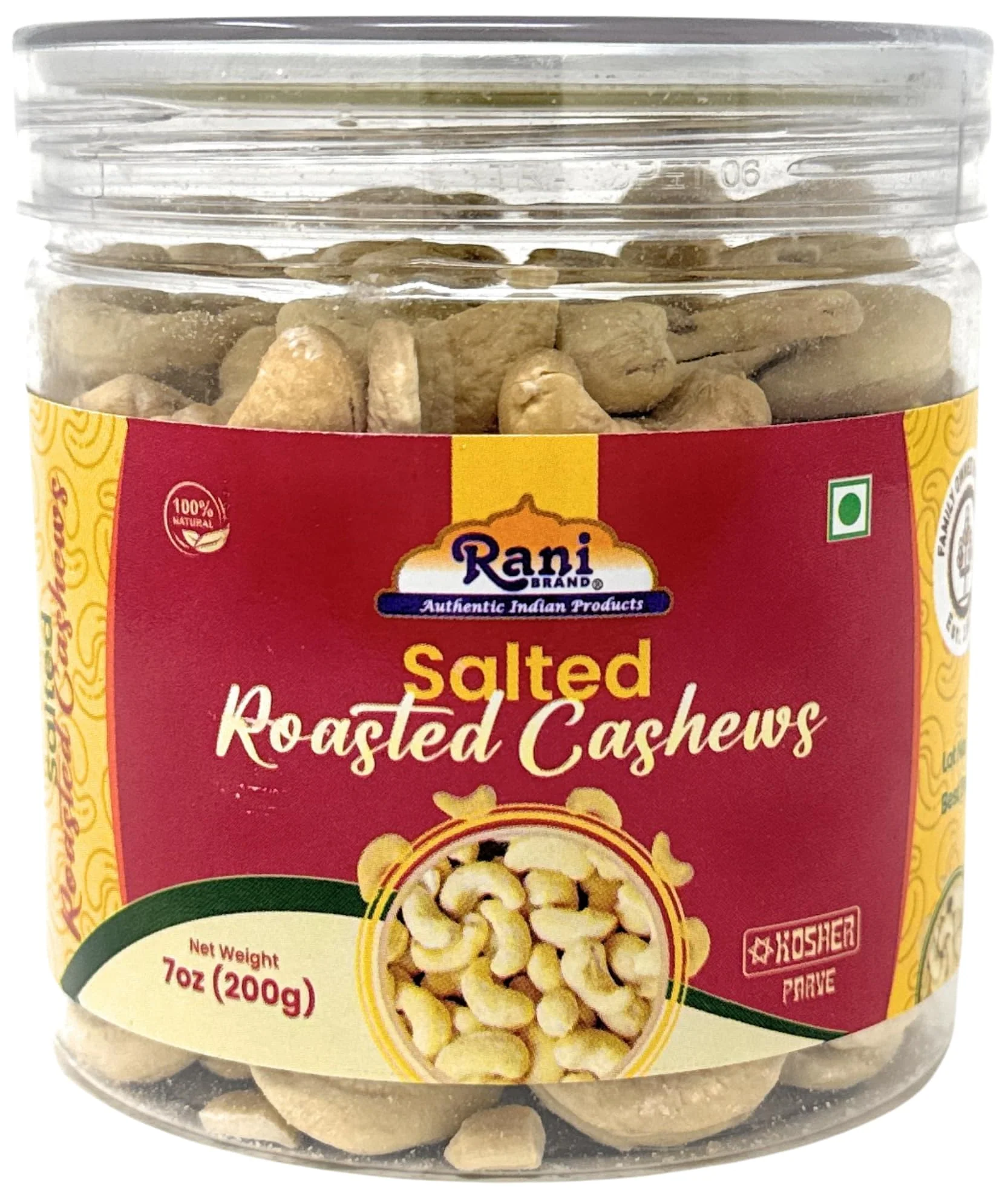 Rani Roasted Cashews Variety Pack (Salted, Black Pepper, Peri Peri) 7oz (200g) Pack of 3, PET Jar, Non-Fried, Oil Free ~ All Natural | Vegan | Gluten Friendly | NON-GMO | Kosher | Air Roasted - Image 5