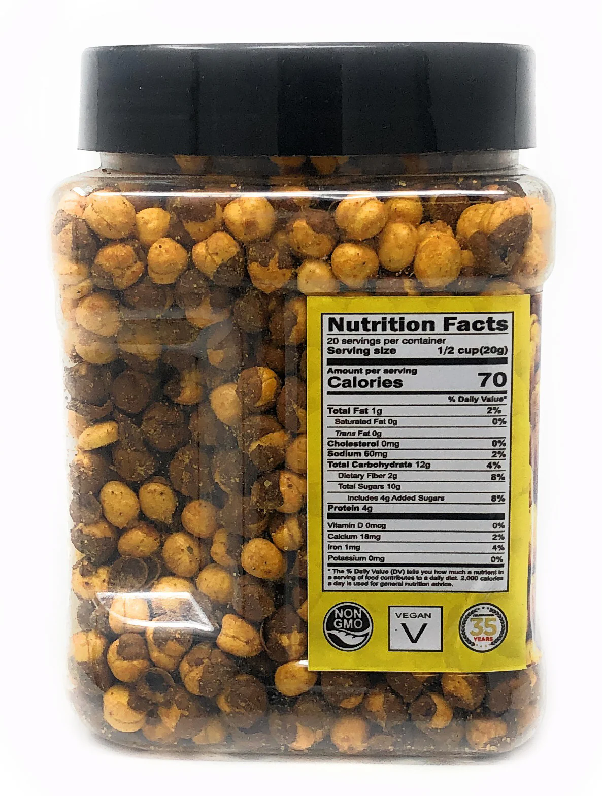 Rani Roasted Chana (Chickpeas) Hi-Fi Flavor 14oz (400g) PET Jar ~ All Natural | Vegan | No Preservatives | Gluten Friendly | Indian Origin | Great Snack, Ready to Eat | Seasoned with 8 Spices - Image 2