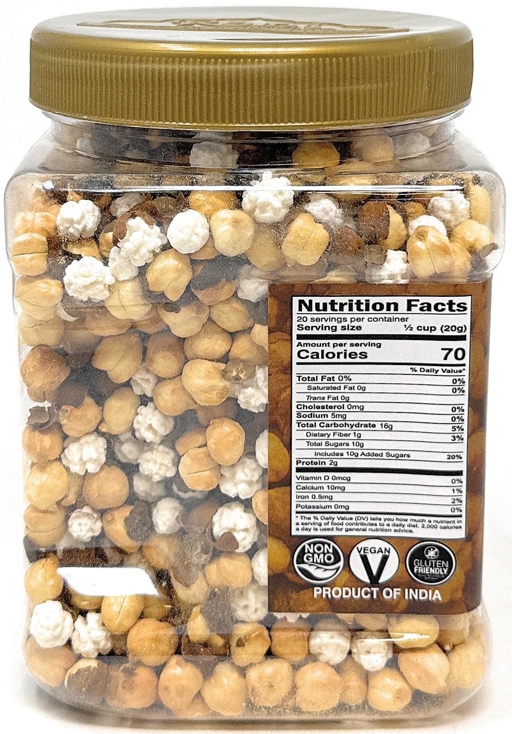 Rani Roasted Chana (Chickpeas) Sweet Mix Flavor 14oz (400g) PET Jar ~ All Natural | Vegan | No Preservatives | Gluten Friendly | Indian Origin - Image 2