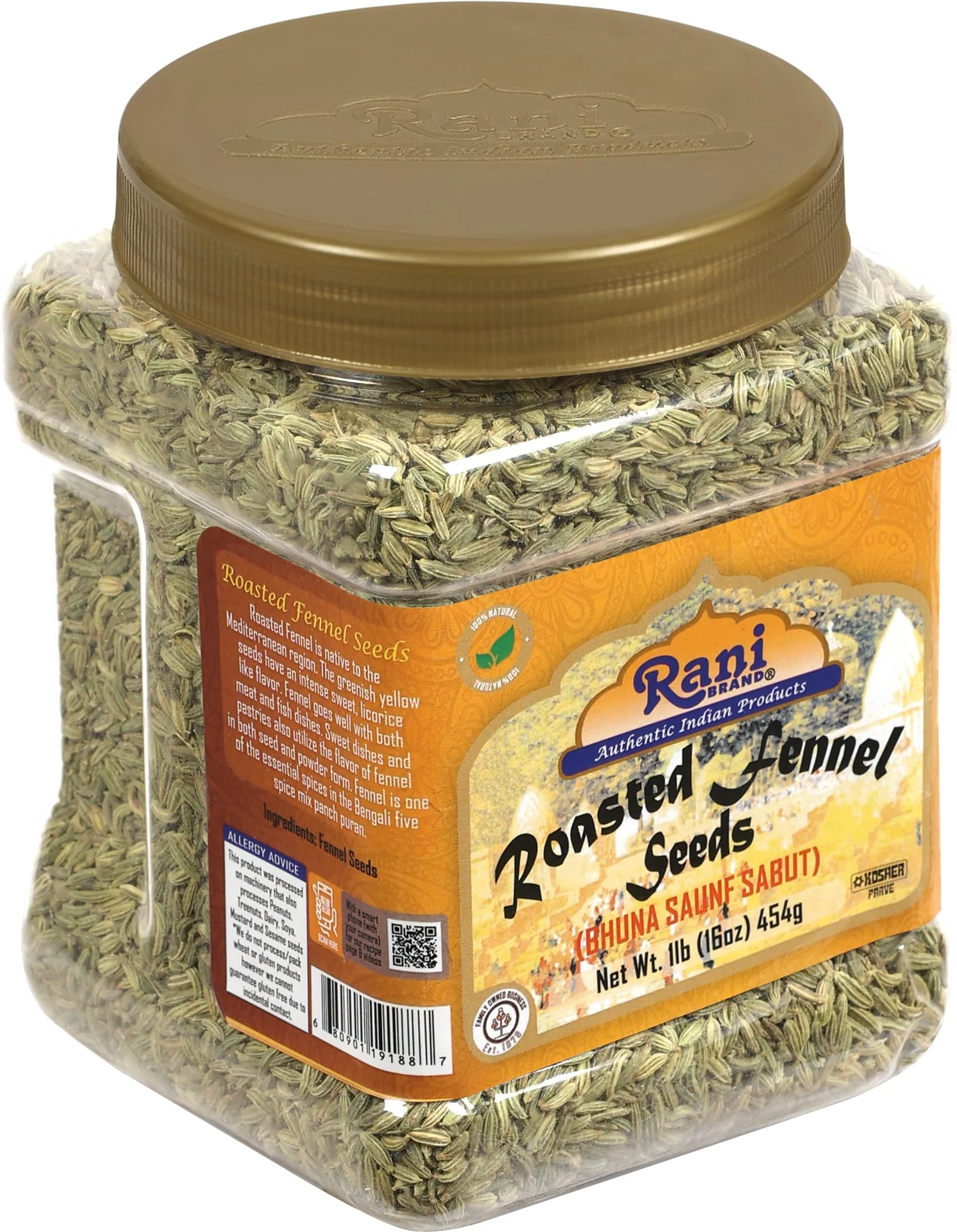 Rani Roasted Fennel Seeds (Bhuna Saunf Sabut) Whole Spice 16oz (1lb) 454g PET Jar ~ All Natural | Gluten Friendly | NON-GMO | Kosher | Vegan | Indian Origin - Image 10