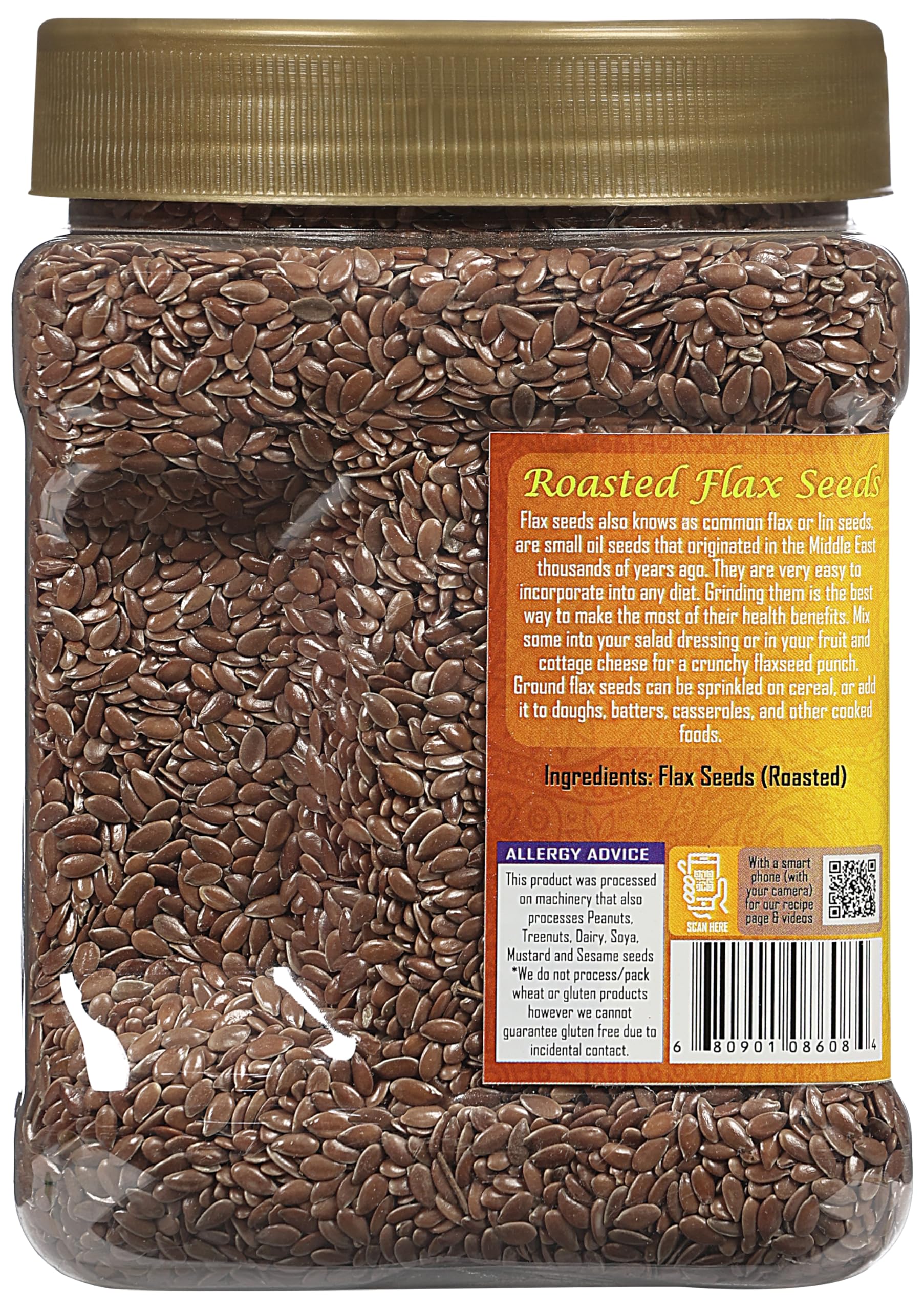 Rani Roasted Flax Seeds (Alsi, Linum usitatissimum) 21oz (1.3lbs) 600g PET Jar ~ All Natural | Gluten Friendly | Non-GMO | Kosher | Vegan | Indian Origin - Image 6
