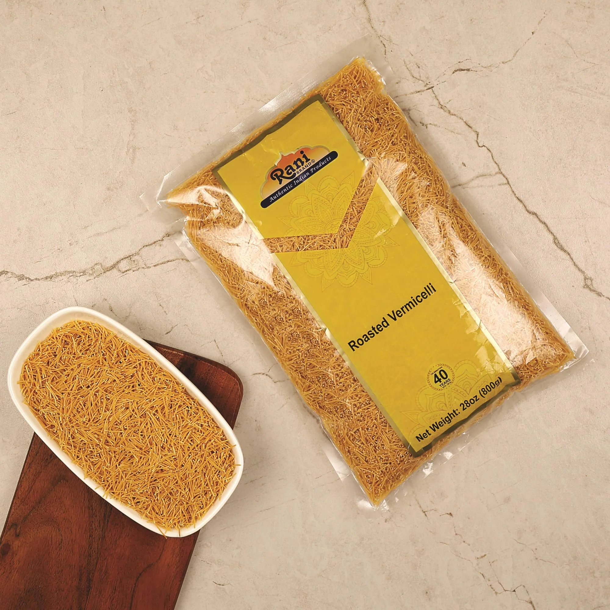 Rani Roasted Vermicelli (Roasted Wheat Noodles) 28oz (1.75lbs) 800g ~ All Natural | Vegan | NON-GMO | Indian Origin - Image 2