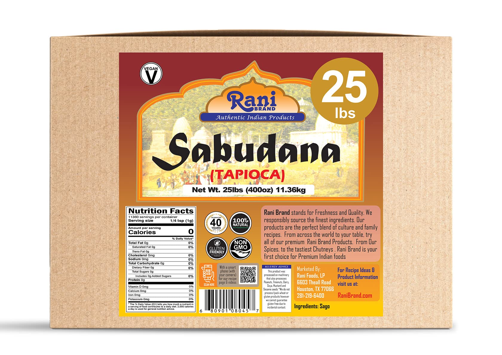 Rani Sabudana (Tapioca / Sago) Pearls 400oz (25lbs) 11.36kg Bulk Box ~ All Natural | Vegan | No Colors | NON-GMO | Indian Origin - Image 6