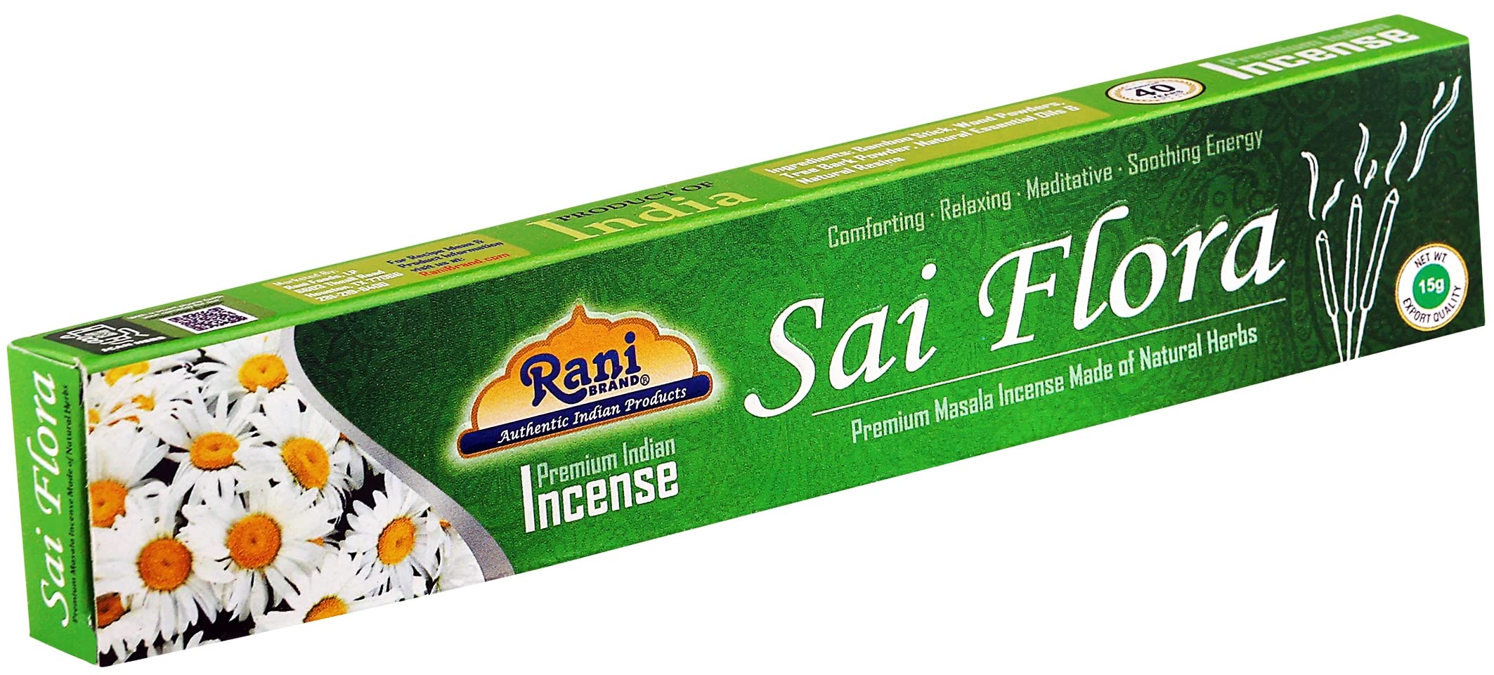 Rani Sai Flora Incense (Premium Masala Incense Made of Natural Herbs) 15g x 10 Packets ~ Total of 100 Incense sticks | For Puja Purposes | Indian Origin - Image 6