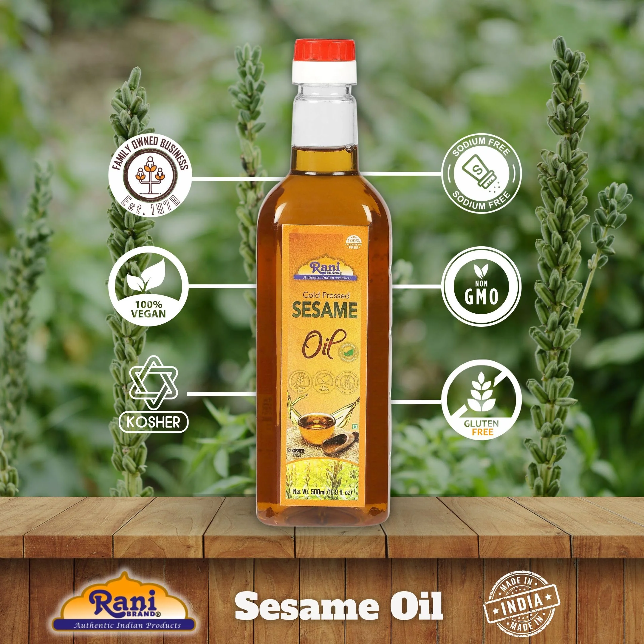 Rani Sesame Oil 16.9 Ounce (500ml) Cold Pressed | 100% Natural | NON-GMO | Kosher | Vegan | Gluten Free - Image 4