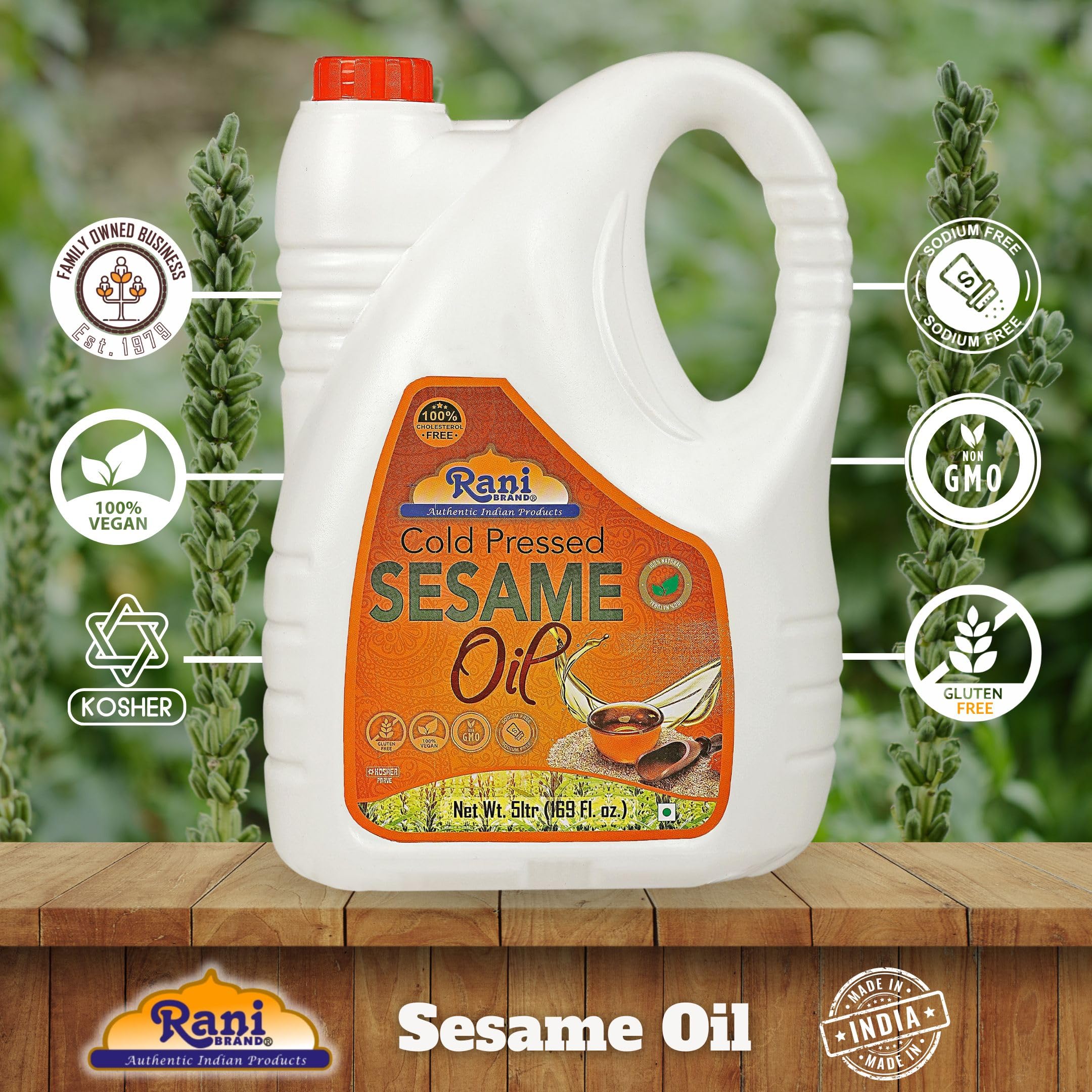 Rani Sesame Oil 169 Ounce (5 Liter) Cold Pressed | 100% Natural | NON-GMO | Kosher | Vegan | Gluten Free - Image 4