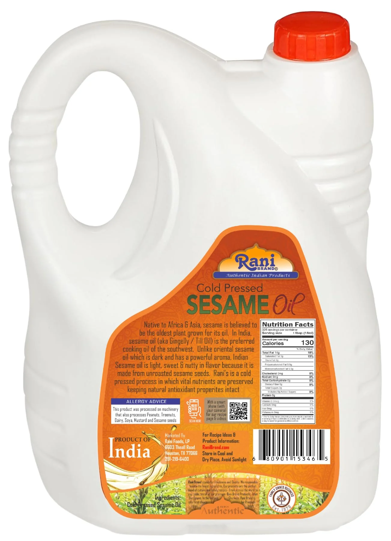 Rani Sesame Oil 169 Ounce (5 Liter) Cold Pressed | 100% Natural | NON-GMO | Kosher | Vegan | Gluten Free - Image 8