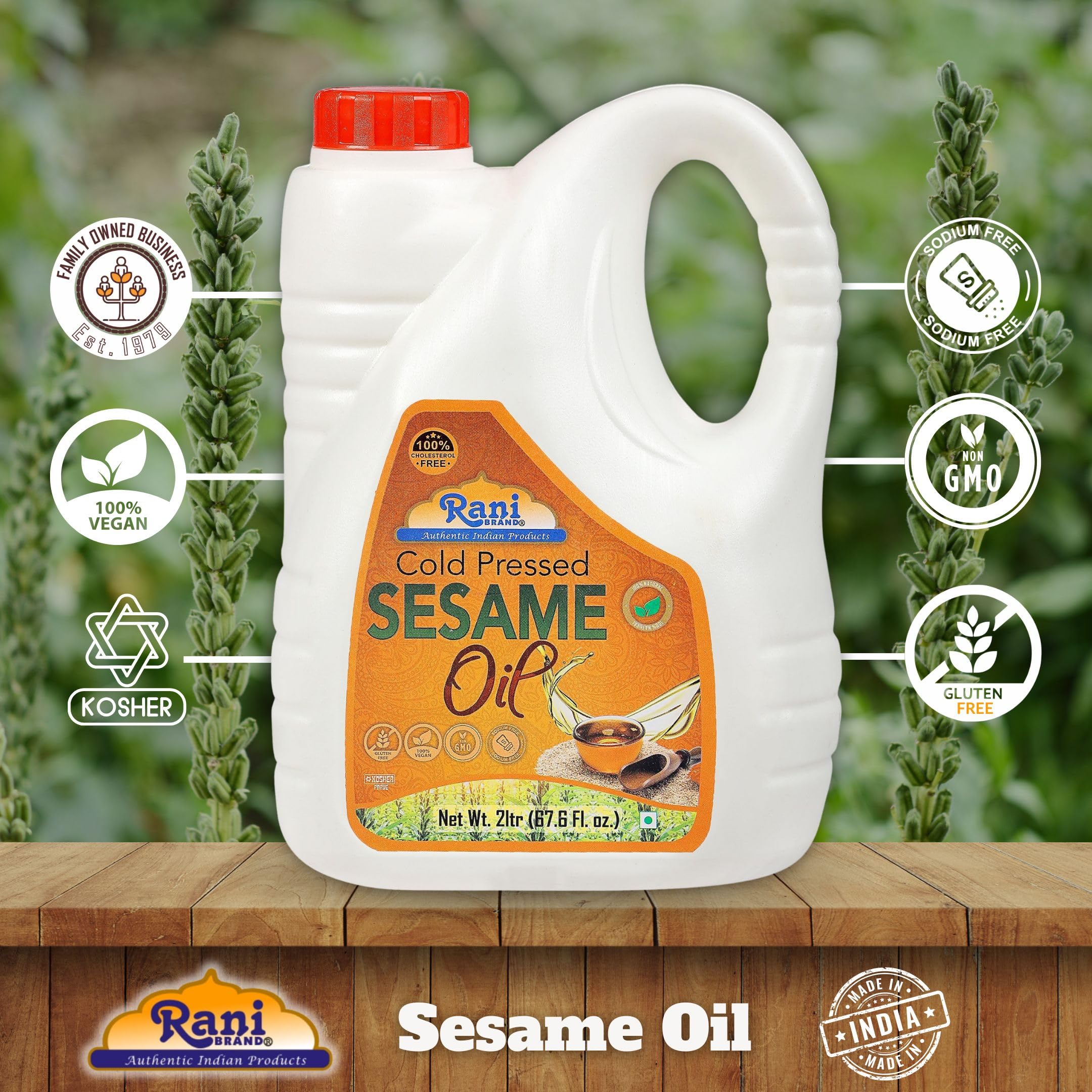 Rani Sesame Oil 67.6 Ounce (2 Liter) Cold Pressed | 100% Natural | NON-GMO | Kosher | Vegan | Gluten Free - Image 4