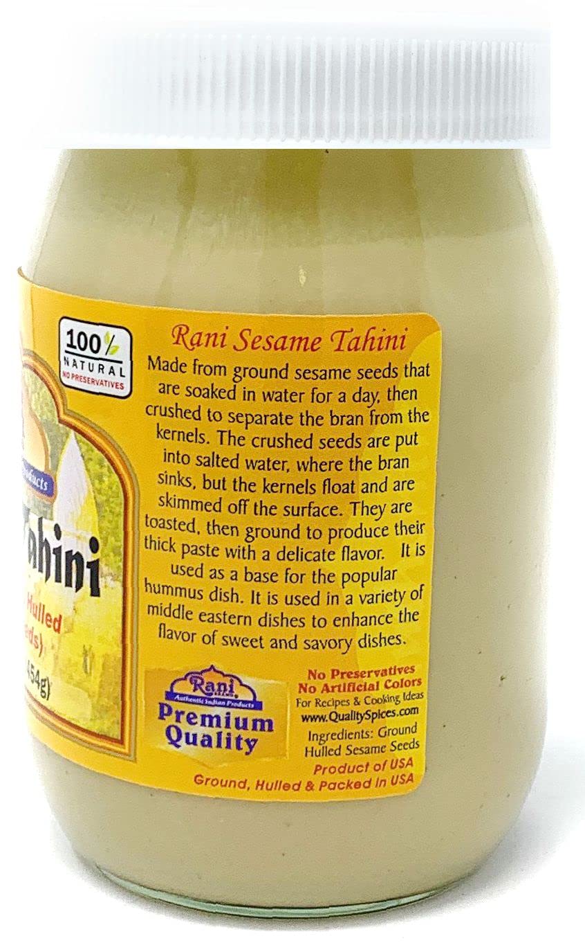 Rani Sesame Tahini (Sesame Butter) 16oz (1lb) 454g, Glass Jar, Vegan, No added sugar, No Sodium ~ Gluten Free | NON-GMO | No Colors | USA Made - Image 5