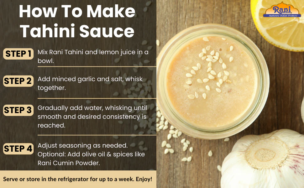 Rani Sesame Tahini (Sesame Butter) 16oz (1lb) 454g, Glass Jar, Vegan, No added sugar, No Sodium ~ Gluten Free | NON-GMO | No Colors | USA Made - Image 6