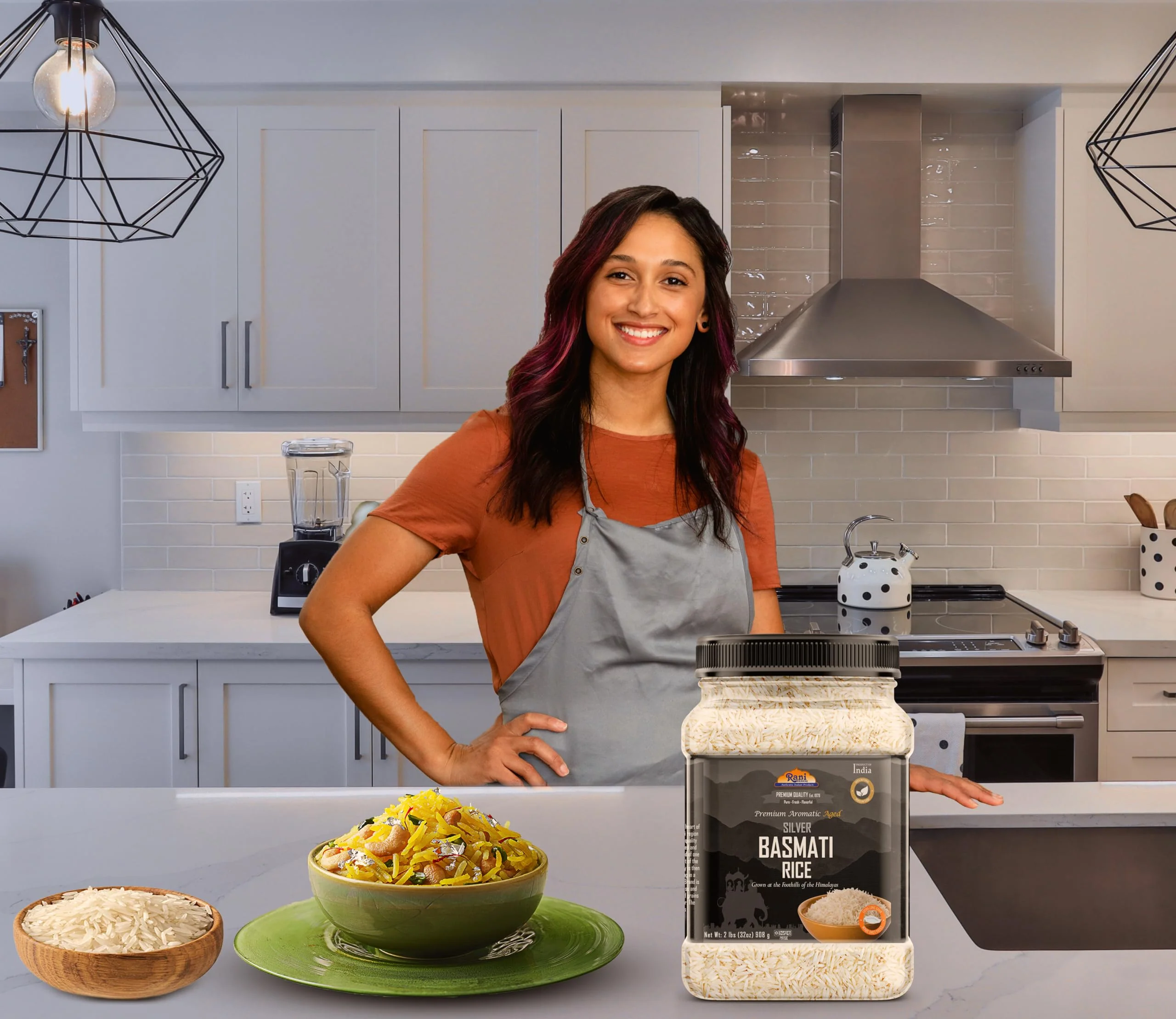 Rani Silver White Basmati Rice Extra Long Aged 32oz (2lbs) 908g PET Jar ~ All Natural | Gluten Friendly | Vegan | Indian Origin | Kosher | Export Quality - Image 5