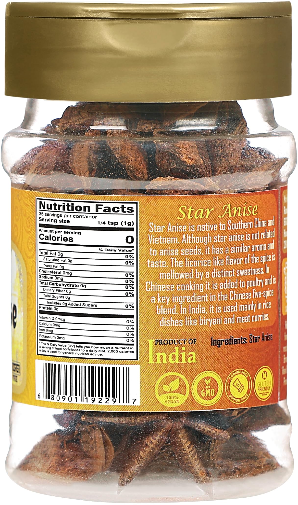 Rani Star Anise Seeds, Whole Pods (Badian Khatai) Spice 1.25oz (35g) PET Jar ~ All Natural | Gluten Friendly | Kosher | Vegan | Whole Chinese Anise Star Sun Dried Spice, Anis Estrella / Illicium Verum, Widely Used for Baking, Drinks, Cooking, and Tea - Image 7