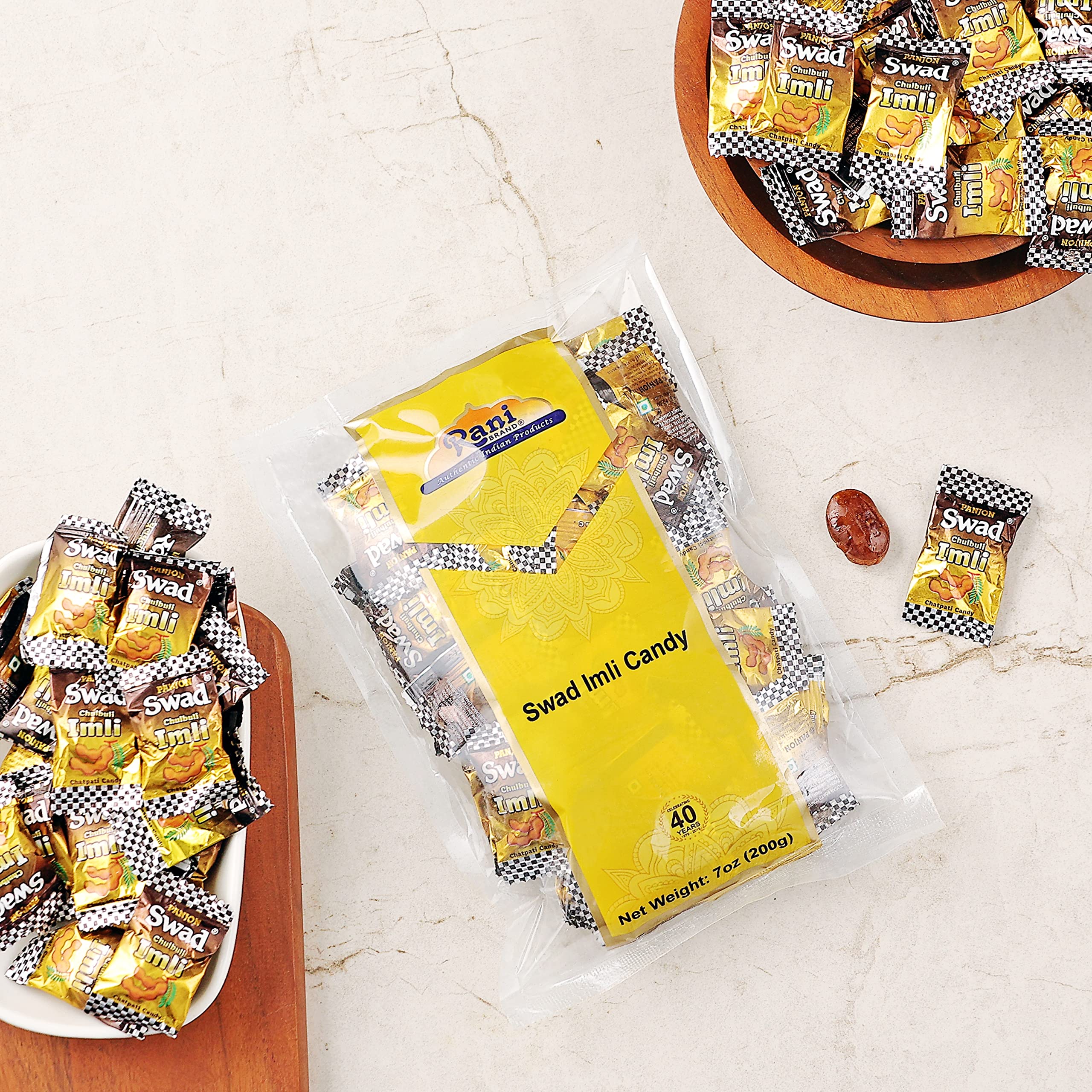 Rani Swad Imli Candy 7oz (200g) Individually Wrapped ~ Indian Tasty Treats | Vegan | Gluten Friendly | NON-GMO | Indian Origin - Image 2