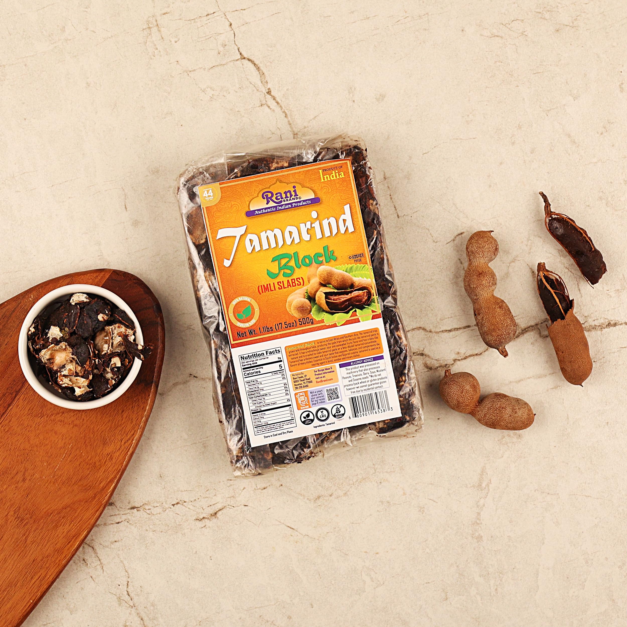 Rani Tamarind Block (Imli Slab) 17.5oz (1.1lbs) 500g, Pack of 3 ~ All Natural | No added sugar | Vegan | Gluten Friendly | Kosher | Indian Origin - Image 2