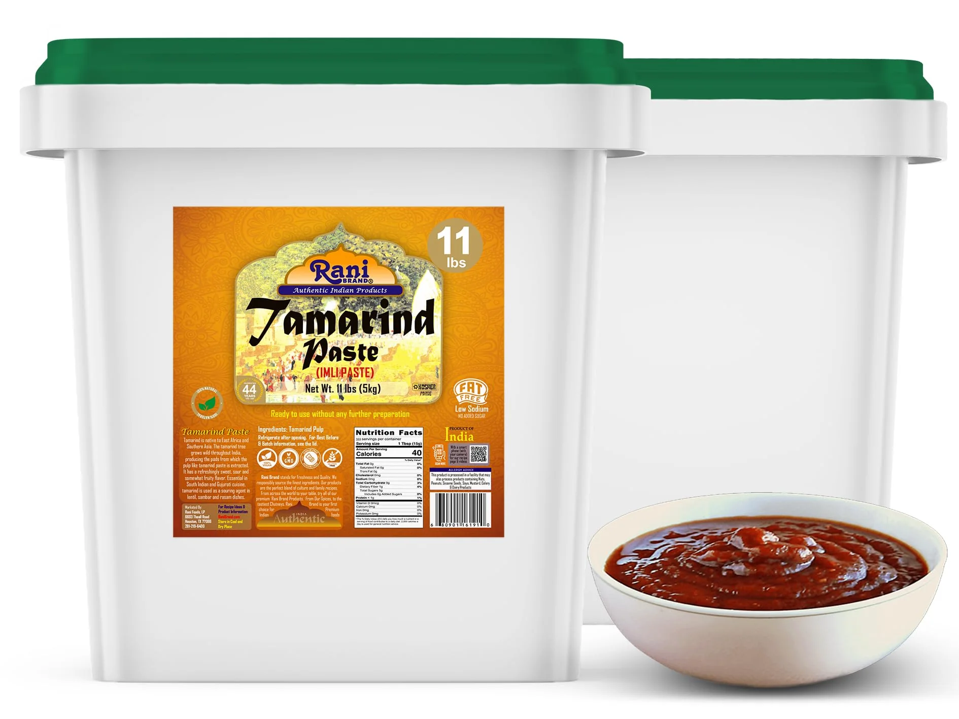 Rani Tamarind Paste Puree (Imli) 176oz (11lbs) 5kg Bulk, No added sugar ~ All Natural | Vegan | Gluten Free | No Colors | NON-GMO | Kosher | Indian Origin - Image 5