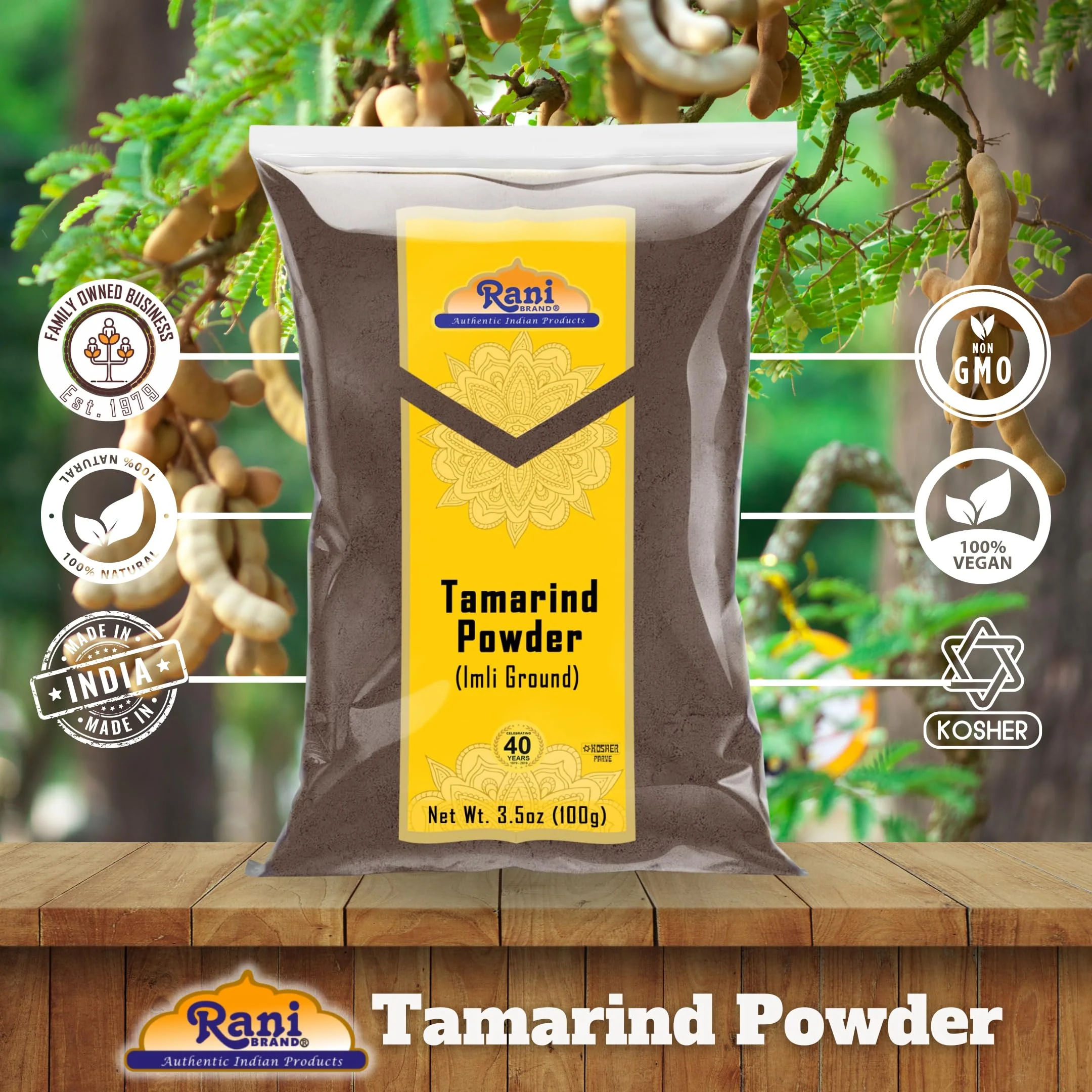 Rani Tamarind Powder (Imli) 3.5oz (100g) ~ All Natural| No Added Sugar/Salt | Vegan | Gluten Friendly | Kosher | NON-GMO | Kosher | Indian Origin - Image 4