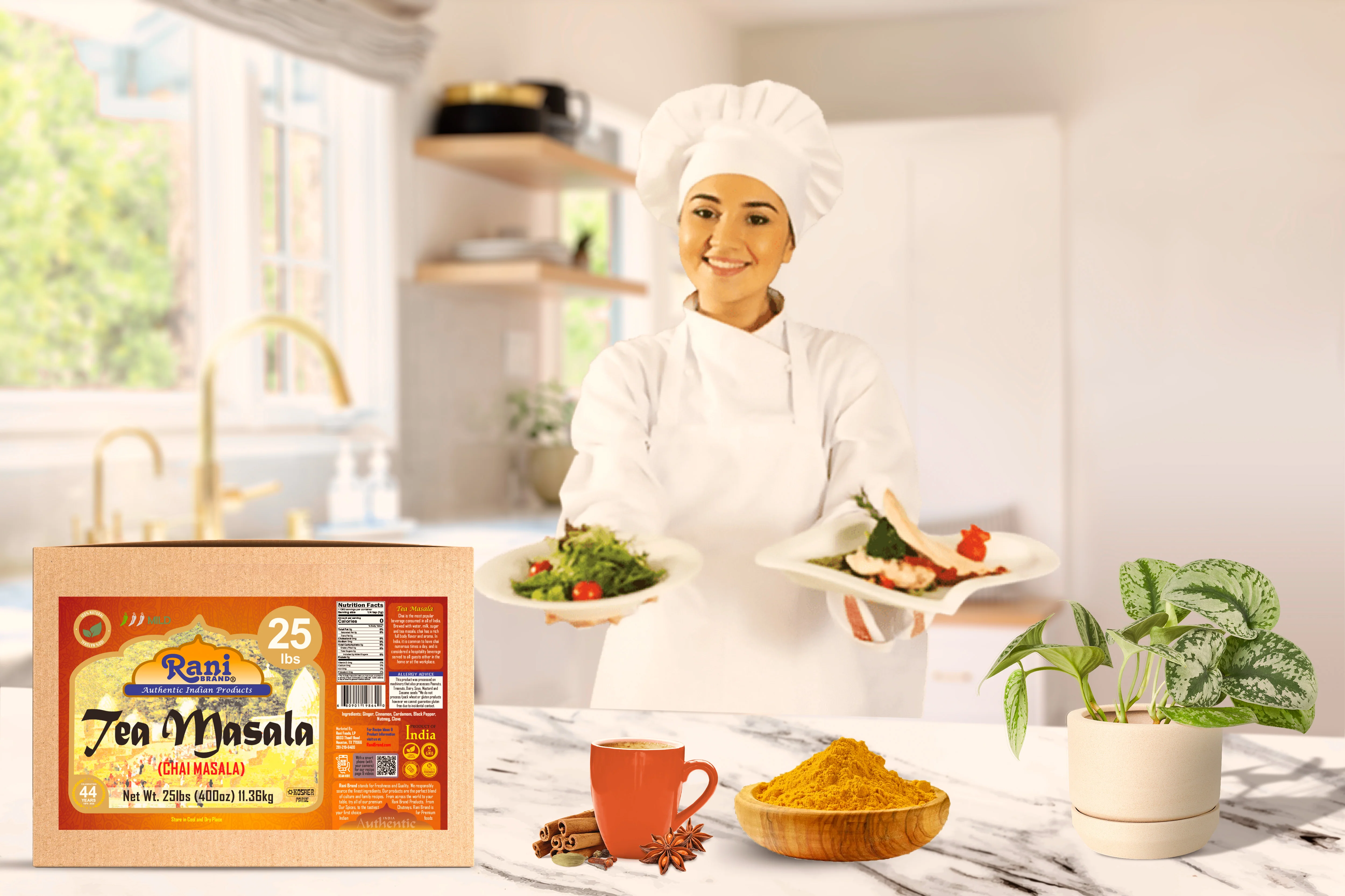 Rani Tea (Chai) Masala Indian Spice Blend 400oz (25lbs) 11.36kg Bulk Box ~ All Natural | Vegan | Gluten Friendly | Kosher | Salt & Sugar Free - Image 2