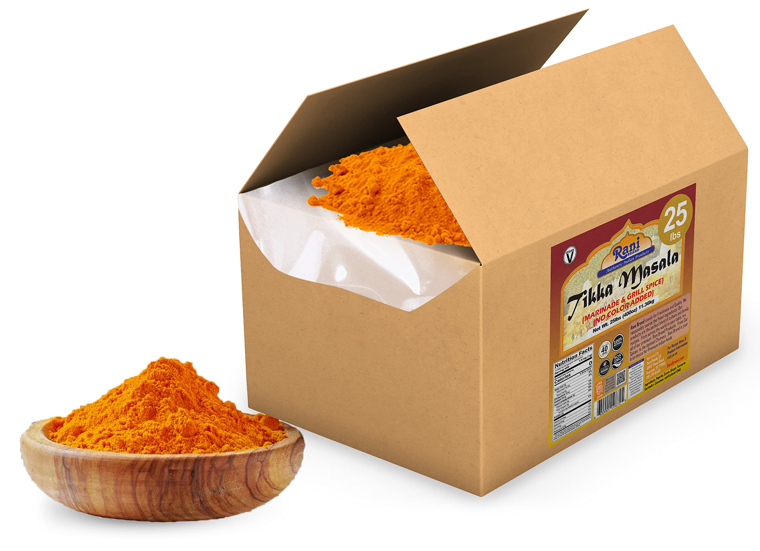 Rani Tikka Masala Indian 7-Spice Blend 400oz (25lbs) 11.36kg Bulk Box ~ All Natural | Salt-Free | Vegan | No Colors | Gluten Friendly | NON-GMO - Image 4
