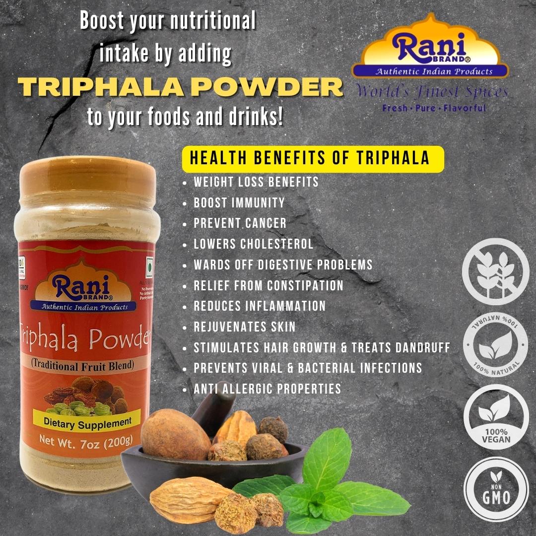 Rani Triphla Powder (Chebulic Myrobalan, Gooseberry, Terminalia Bellirica) 7oz (200g) ~ All Natural | Vegan | Non-GMO | Dietary Supplement | Indian Origin - Image 7