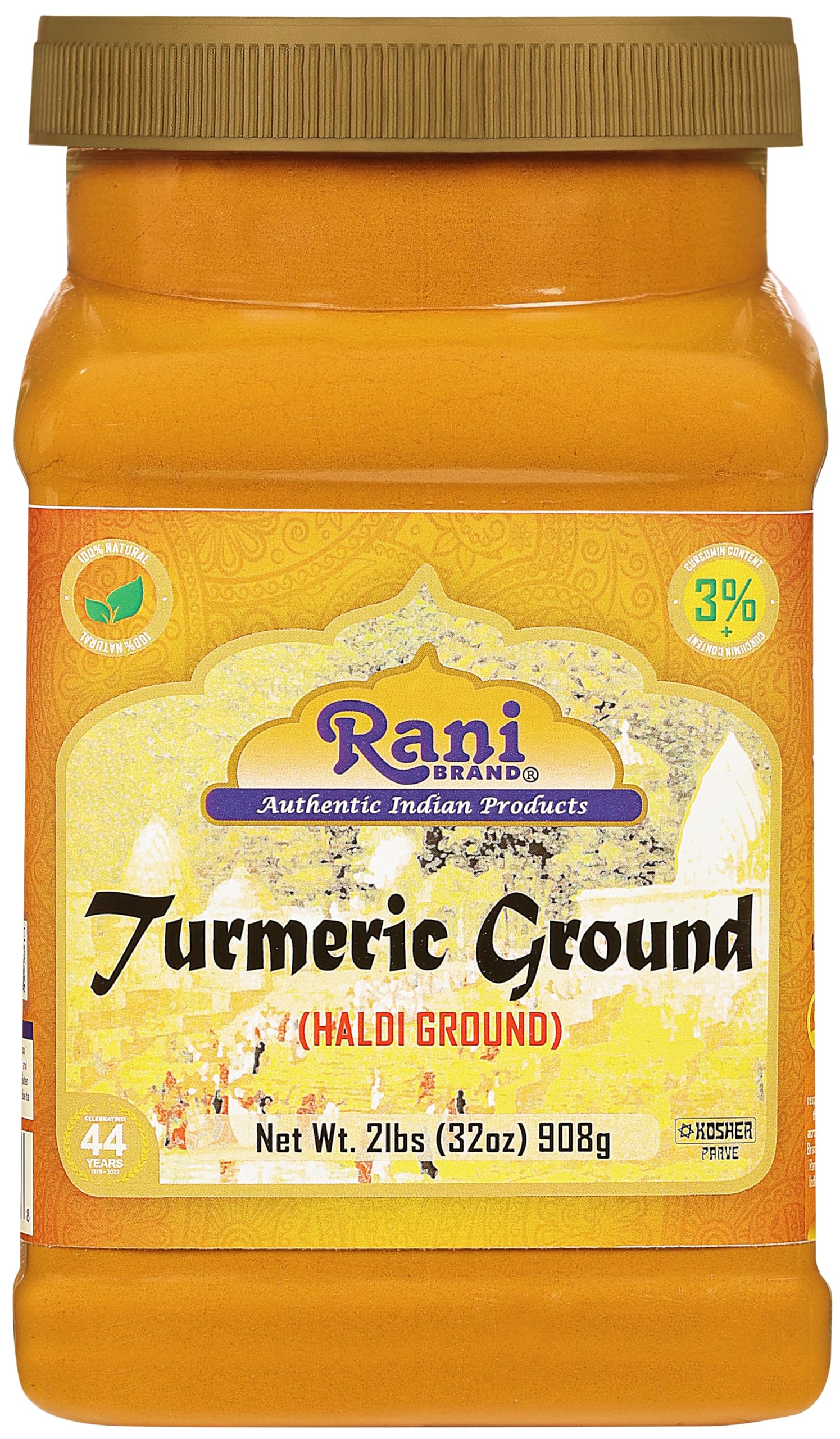 Rani Turmeric (Haldi) Root Powder Spice, (High Curcumin Content) 32oz (2lbs) 908g Bulk PET Jar, Pack of 12 ~ All Natural | 100% Pure, Salt Free | Vegan | Gluten Friendly | NON-GMO | Indian Origin - Image 3