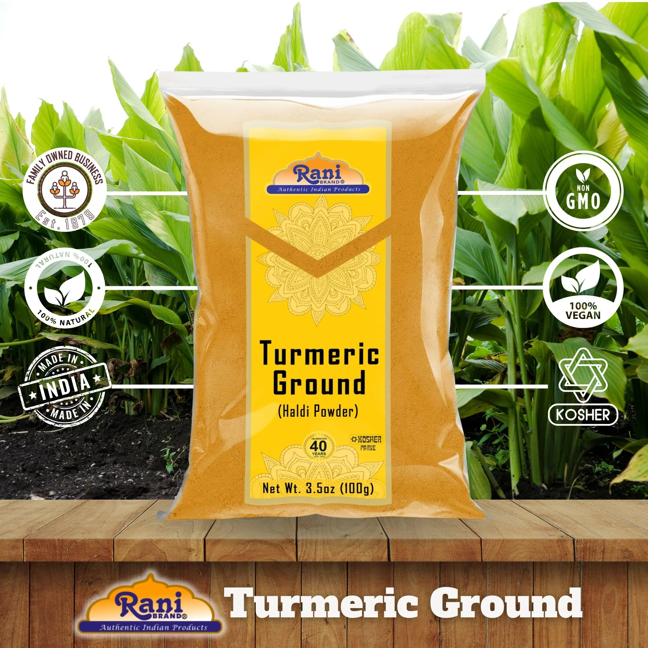 Rani Turmeric (Haldi) Root Powder Spice, (High Curcumin Content) 3.5oz (100g) ~ All Natural | 100% Pure, Salt Free | Vegan | Gluten Friendly | NON-GMO | Kosher | Indian Origin - Image 4
