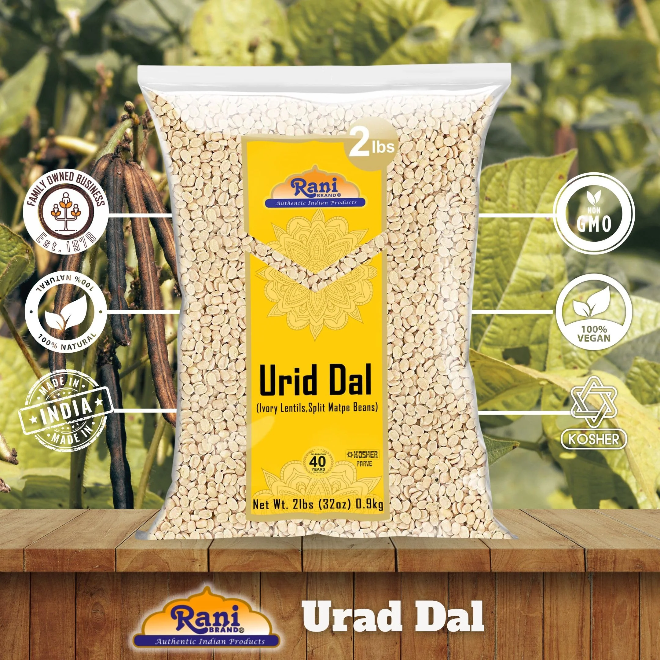 Rani Urid/Urad Dal (Split Matpe Beans Skinless) Indian Lentils 32oz (2lbs) 908g ~ All Natural | Gluten Friendly | NON-GMO | Kosher | Vegan | Indian Origin - Image 4