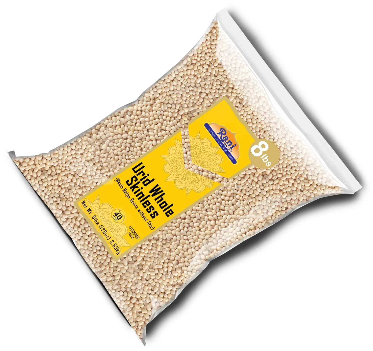 Rani Urid/Urad Gota White (Matpe Beans Skinless) Indian Lentils 128oz (8lbs) 3.63kg Bulk ~ All Natural | Gluten Friendly | NON-GMO | Vegan | Indian Origin - Image 8