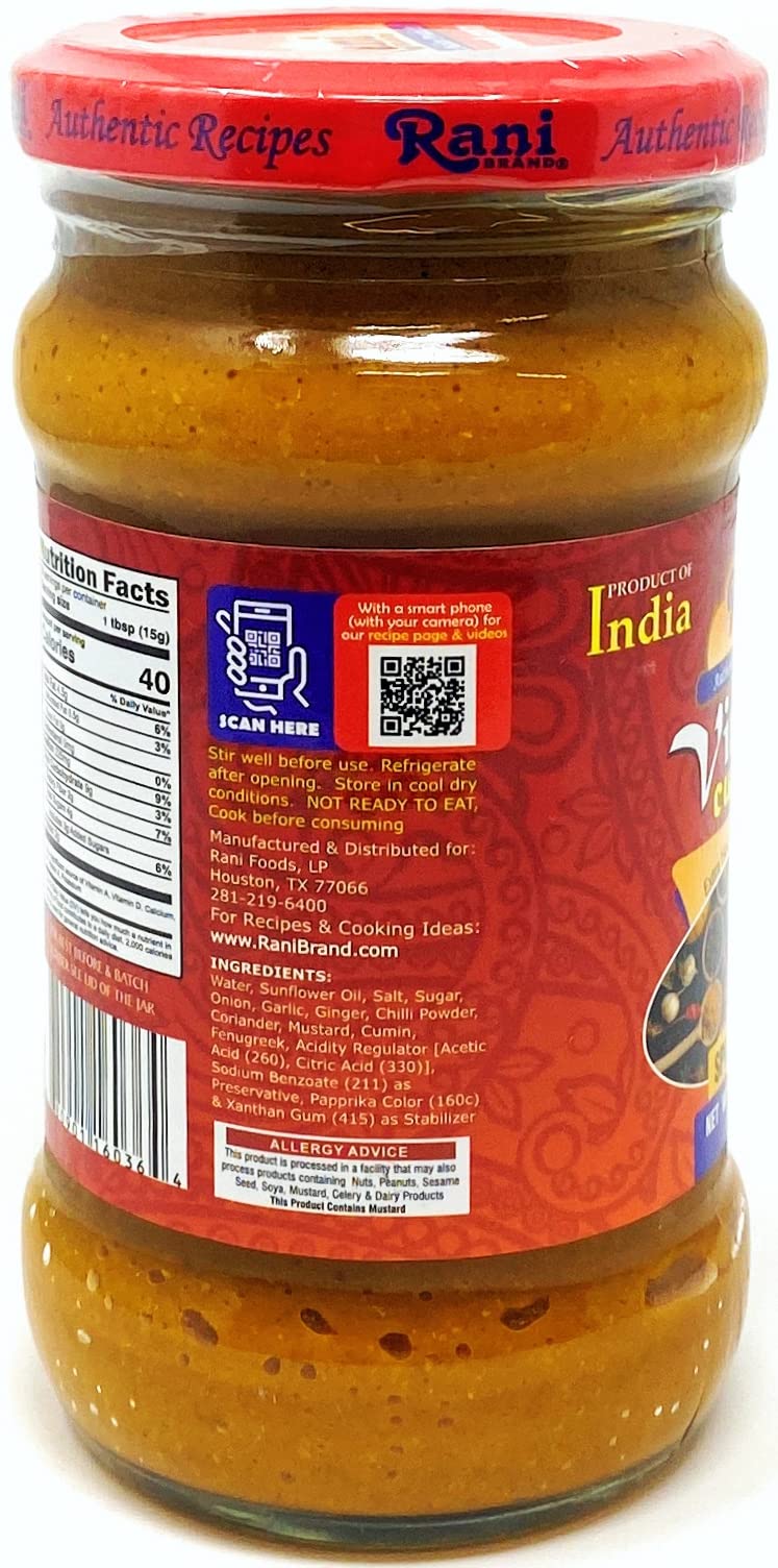 Rani Vindaloo Curry Cooking Spice Paste, Hot! 10.5oz (300g) Glass Jar, Pack of 5+1 FREE ~ No Colors | All Natural | NON-GMO | Vegan | Gluten Free - Image 6